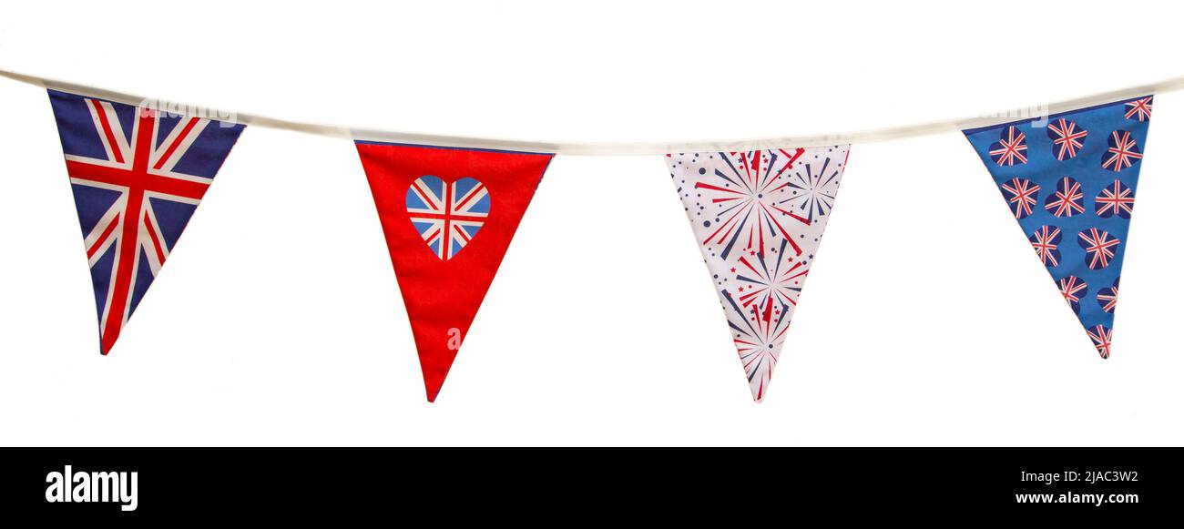 jubilee bunting isolated on a white background Stock Photo