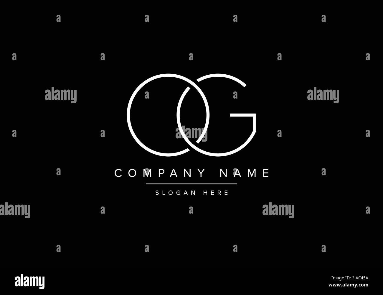 Creative minimal line art icon logo, OG monogram logo Stock Vector ...