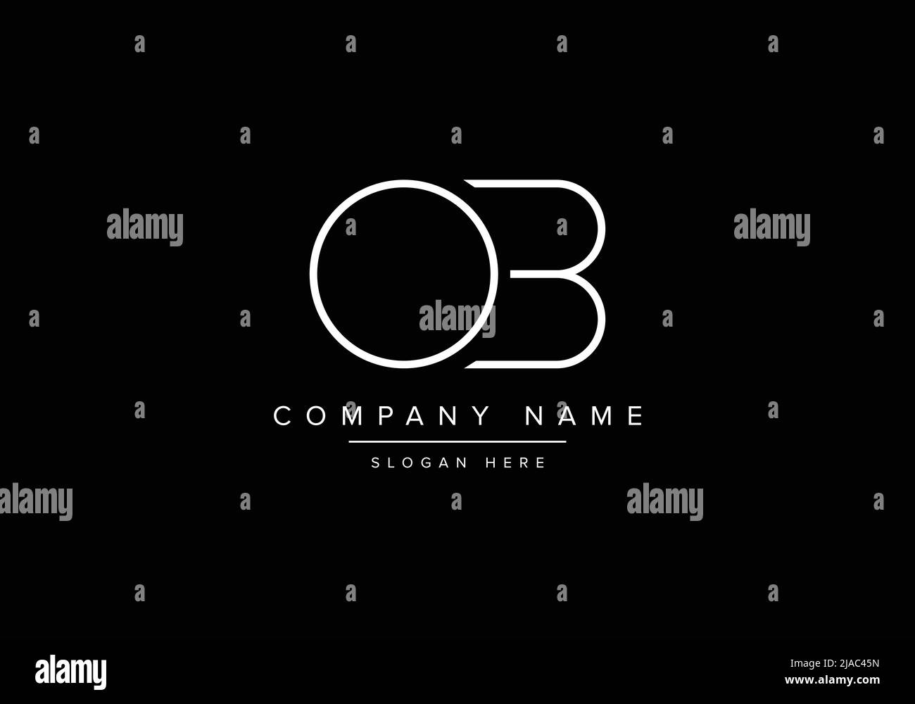 Creative minimal line art icon logo, OB monogram logo Stock Vector ...