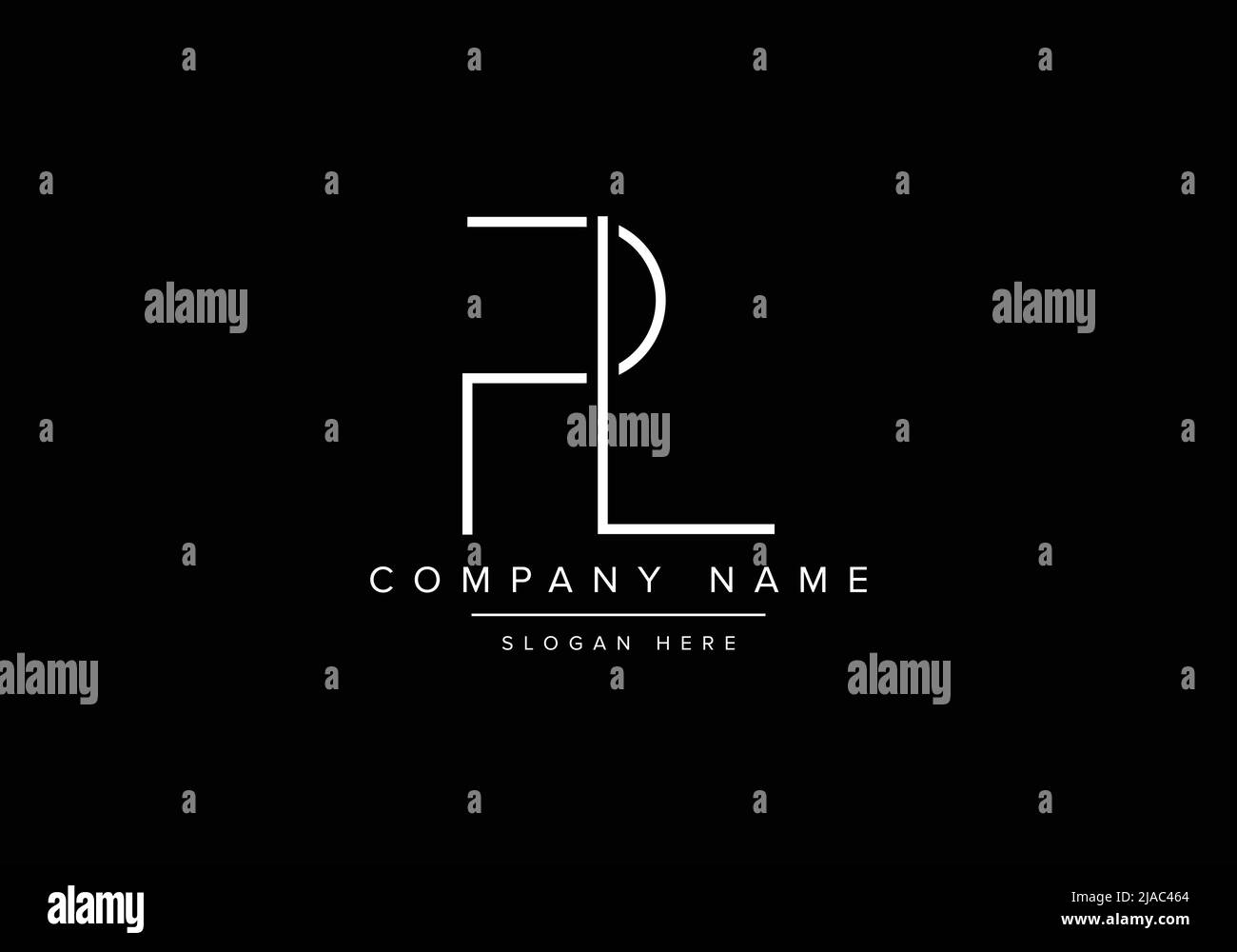 Creative minimal line art icon logo, PL monogram logo Stock Vector ...