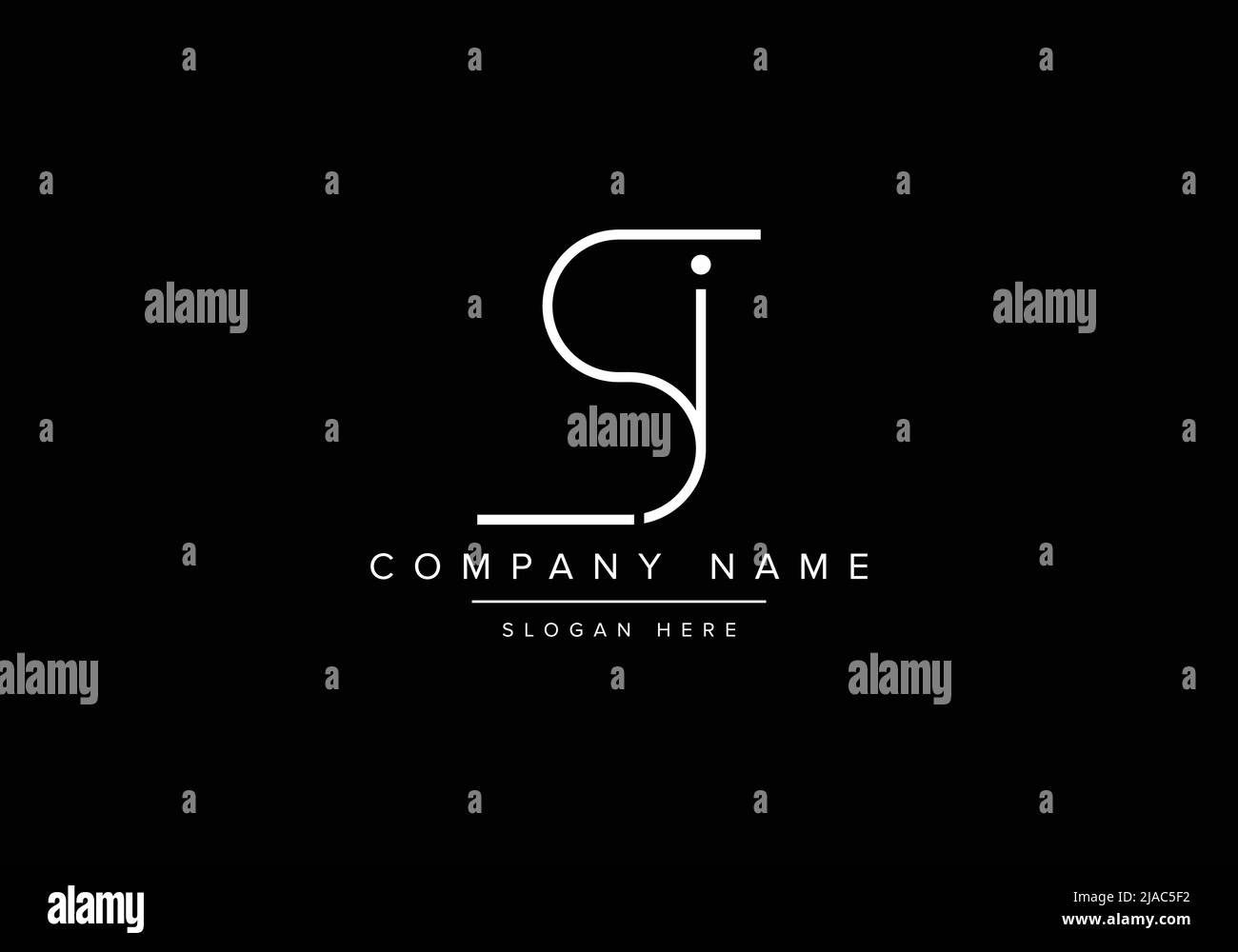Creative minimal line art icon logo, SI monogram logo Stock Vector