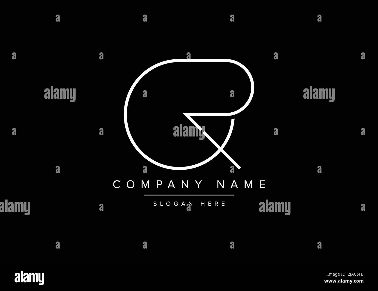 Creative minimal line art icon logo, QR monogram logo Stock Vector