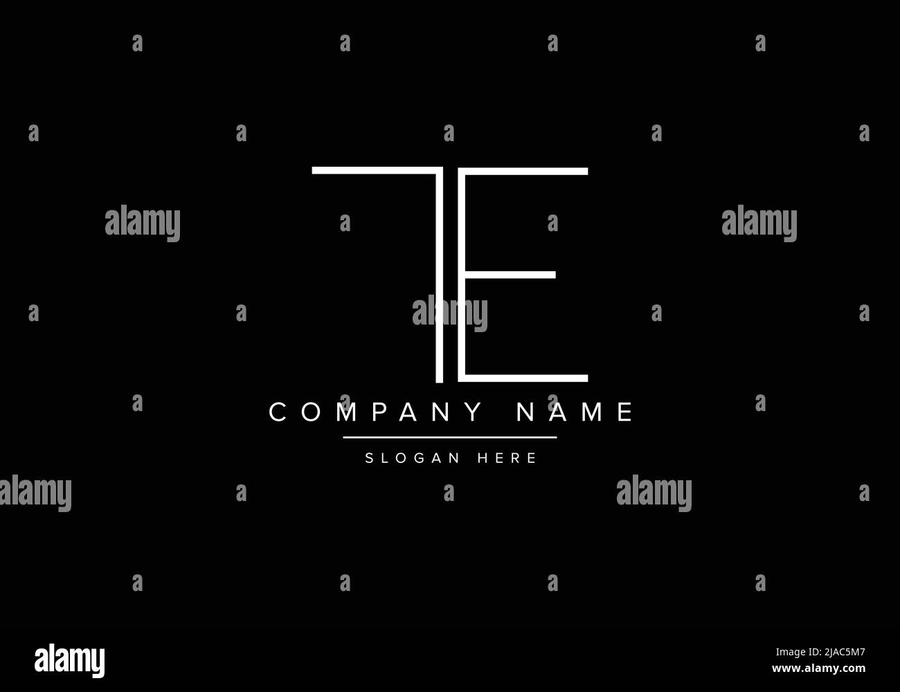 Creative minimal line art icon logo, TE monogram logo Stock Vector