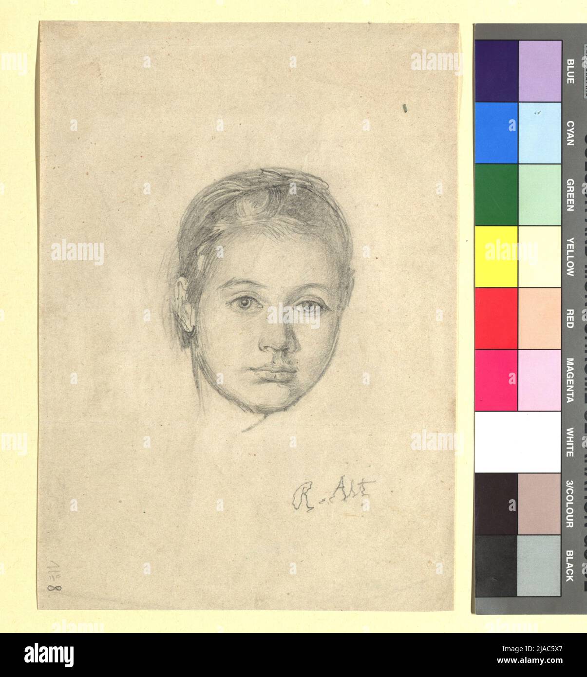 Köpfchen of the daughter Anna Alt. Rudolf von Alt (1812-1905), artist ...
