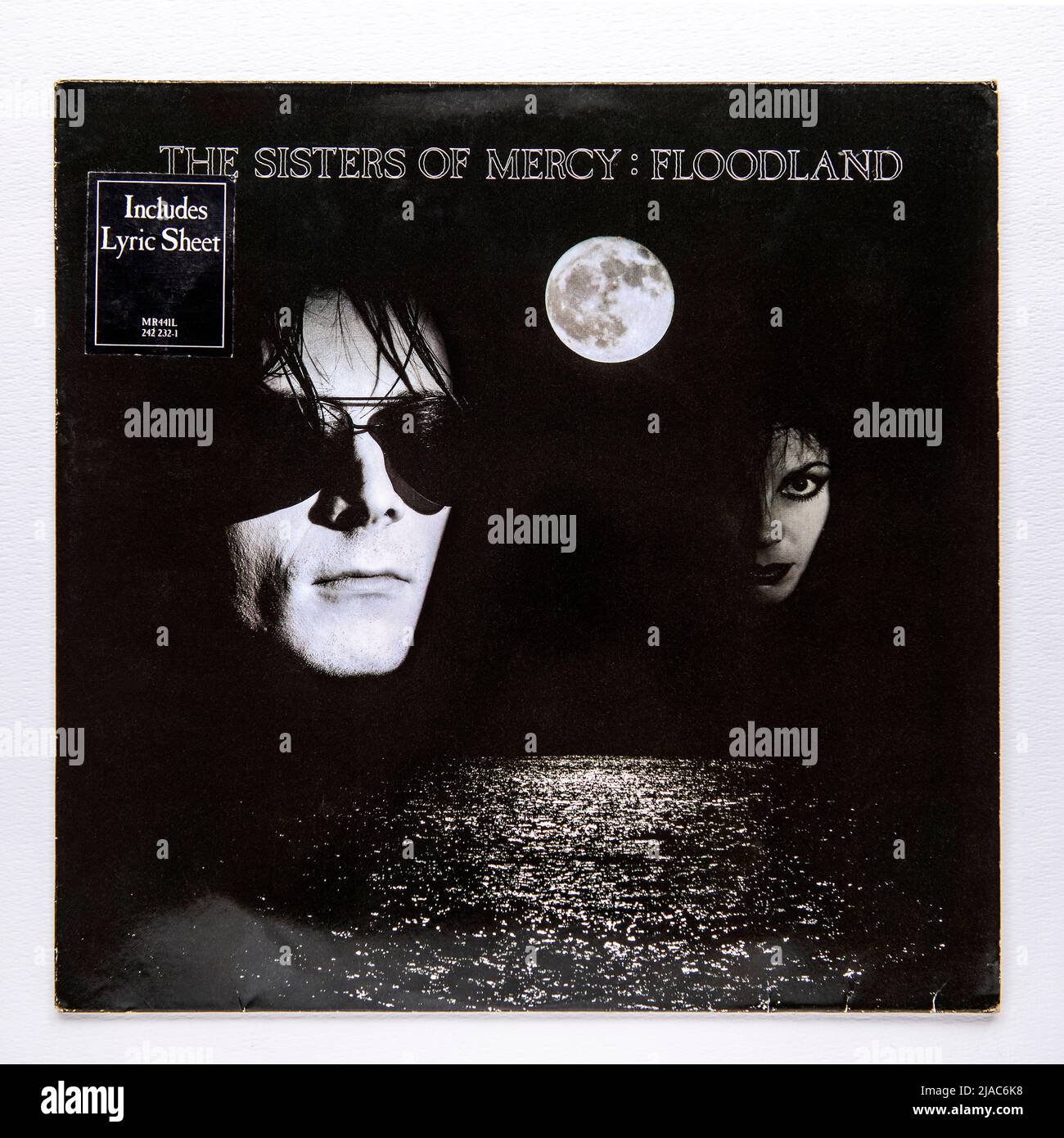 LP cover of Floodland, the second studio album by English gothic rock band The Sisters of Mercy, which was released in 1987 Stock Photo