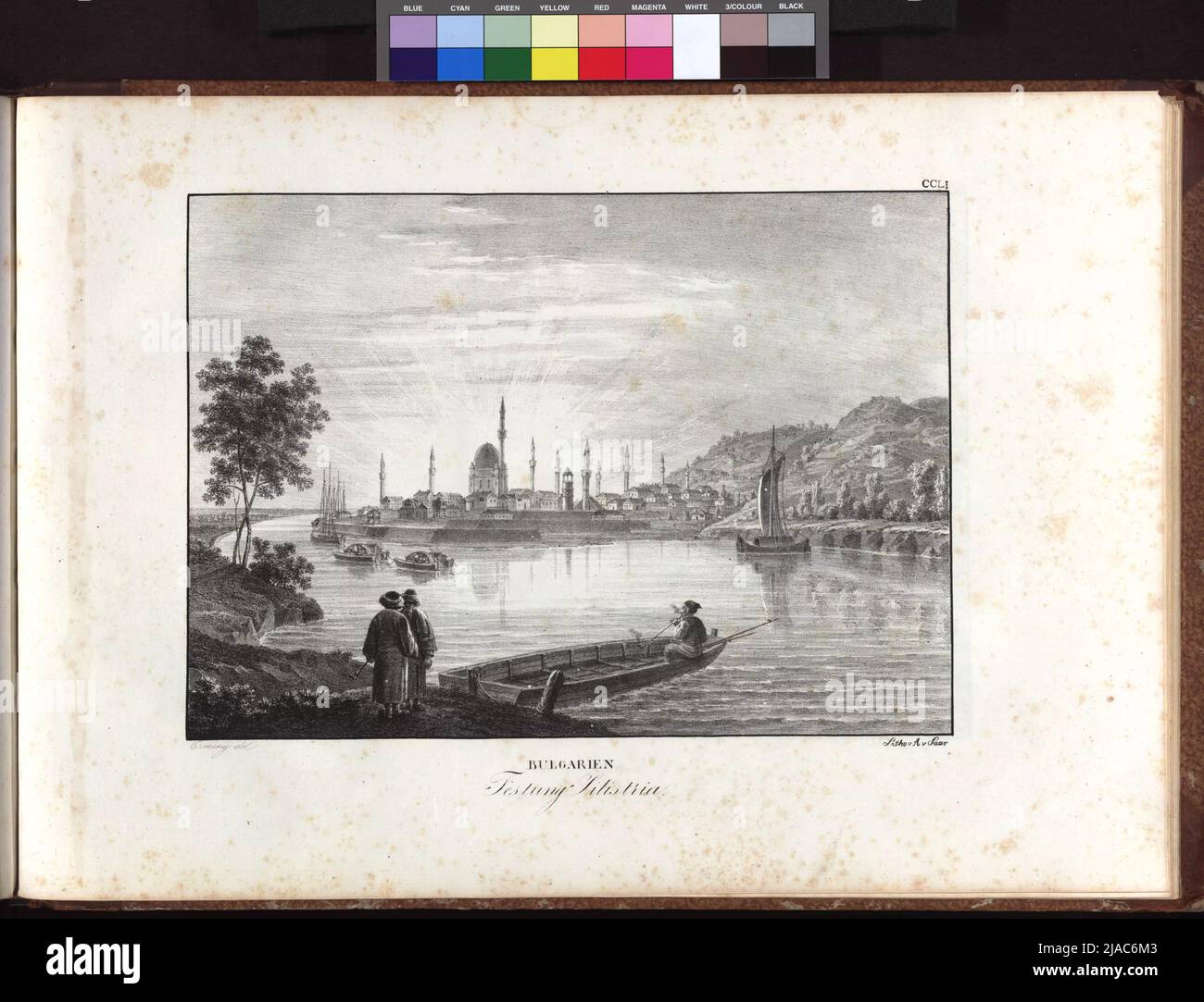 Danube views: Bulgaria. Fortress Silistria. After: Ludwig Erminy, Drawer, Alois von Saar (1779-1861), Lithographer, Adolf Friedrich Kunike (1777-1838), editor Stock Photo