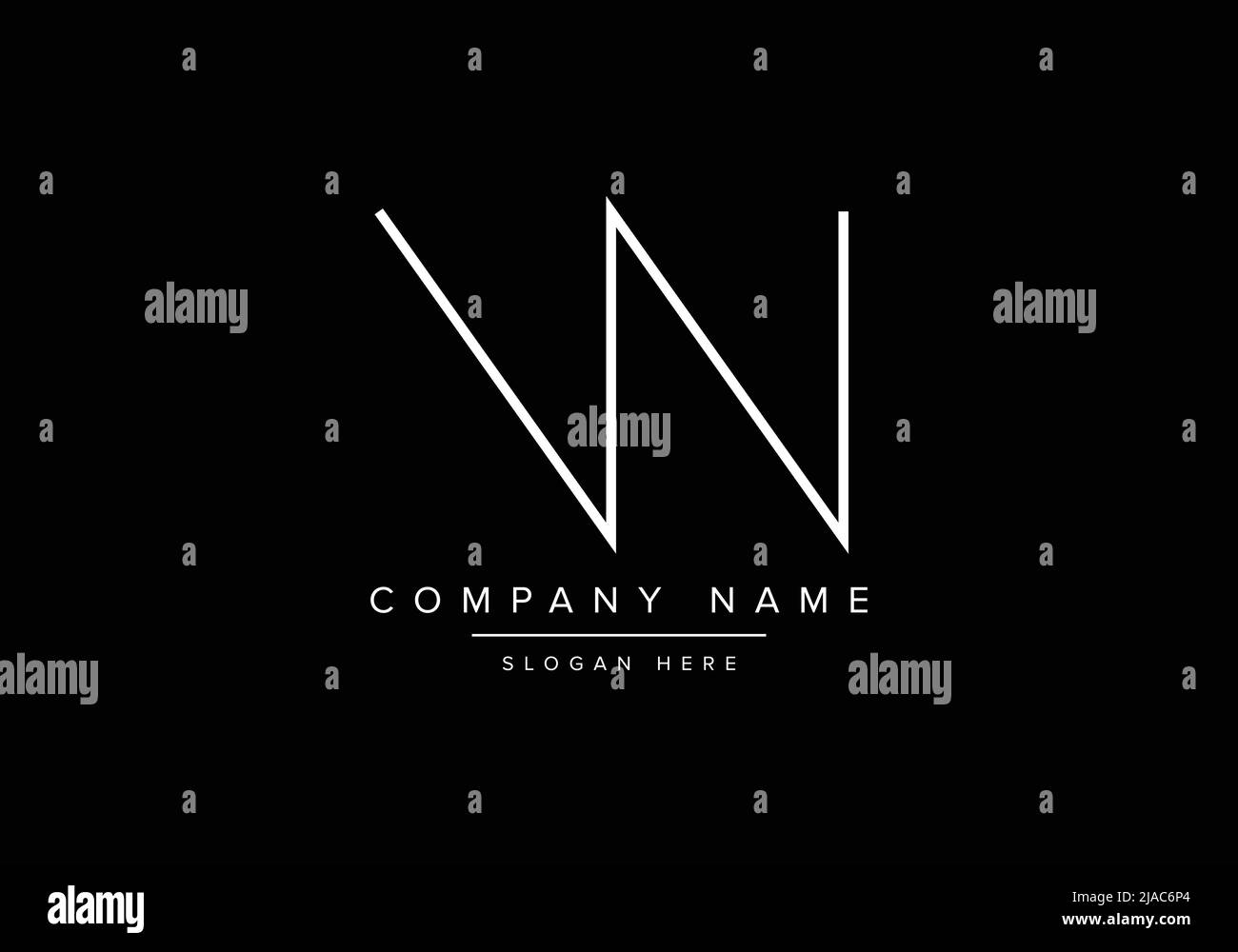 Creative minimal line art icon logo, VN monogram logo Stock Vector