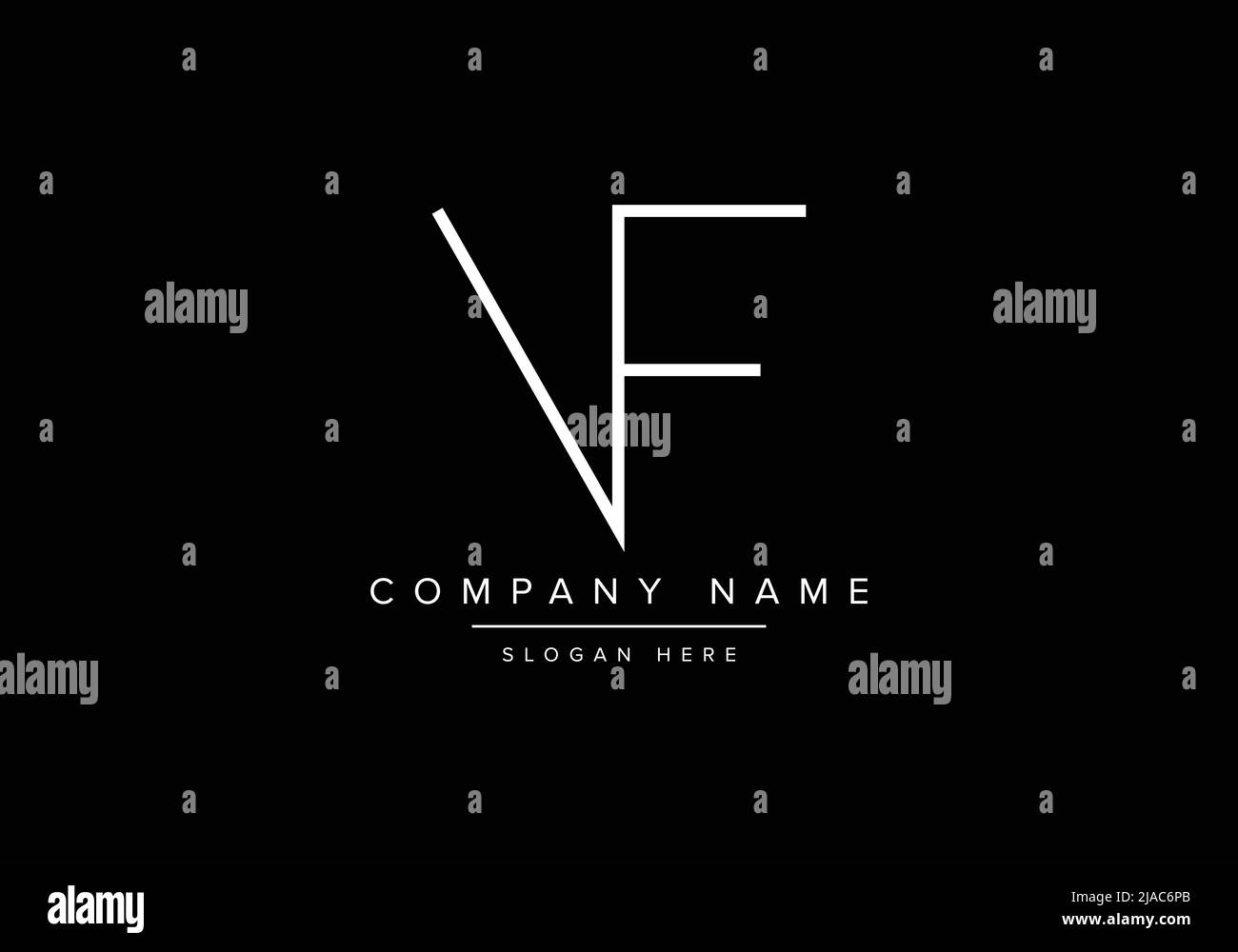 Creative minimal line art icon logo, NF monogram logo Stock Vector
