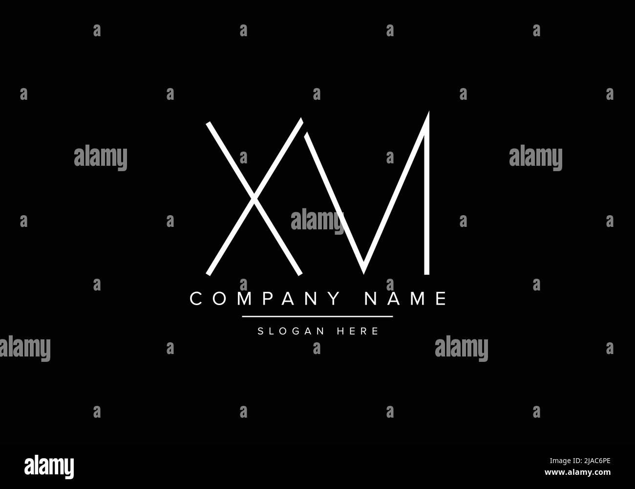 Creative minimal line art icon logo, XM monogram logo Stock Vector