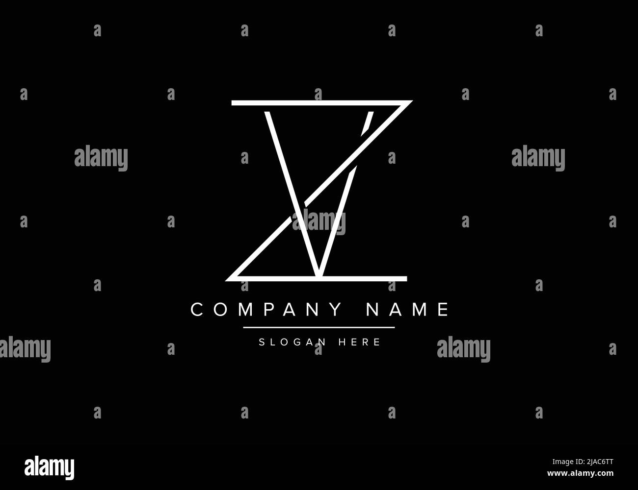 Creative minimal line art icon logo, ZV monogram logo Stock Vector ...
