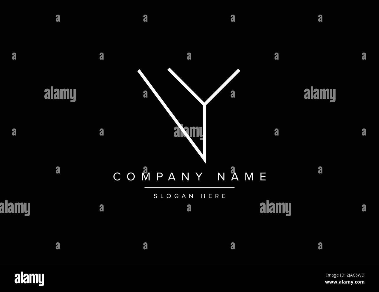 Creative minimal line art icon logo, VY monogram logo Stock Vector