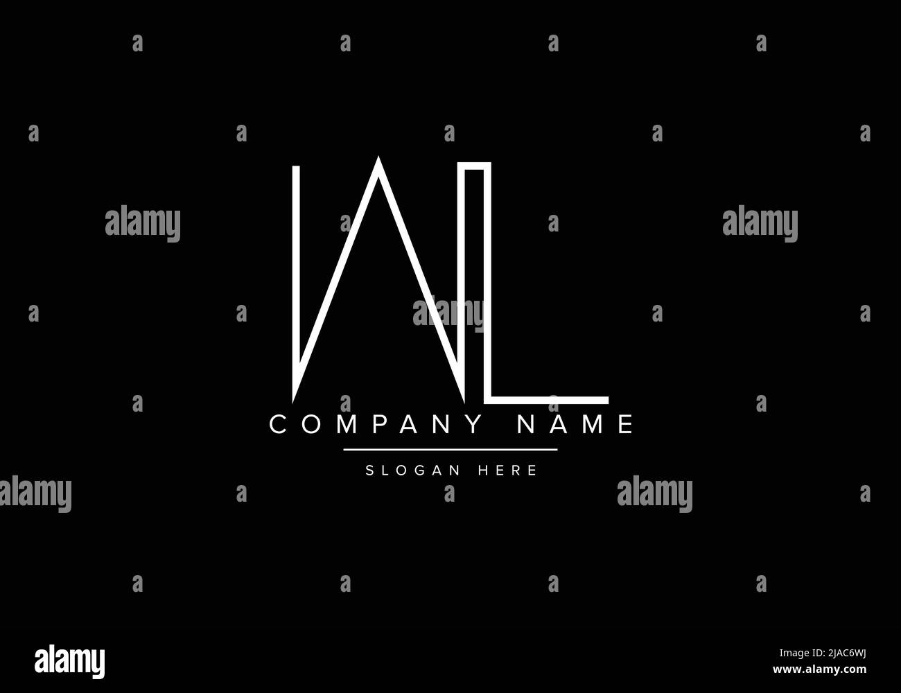 Creative minimal line art icon logo, WL monogram logo Stock Vector ...