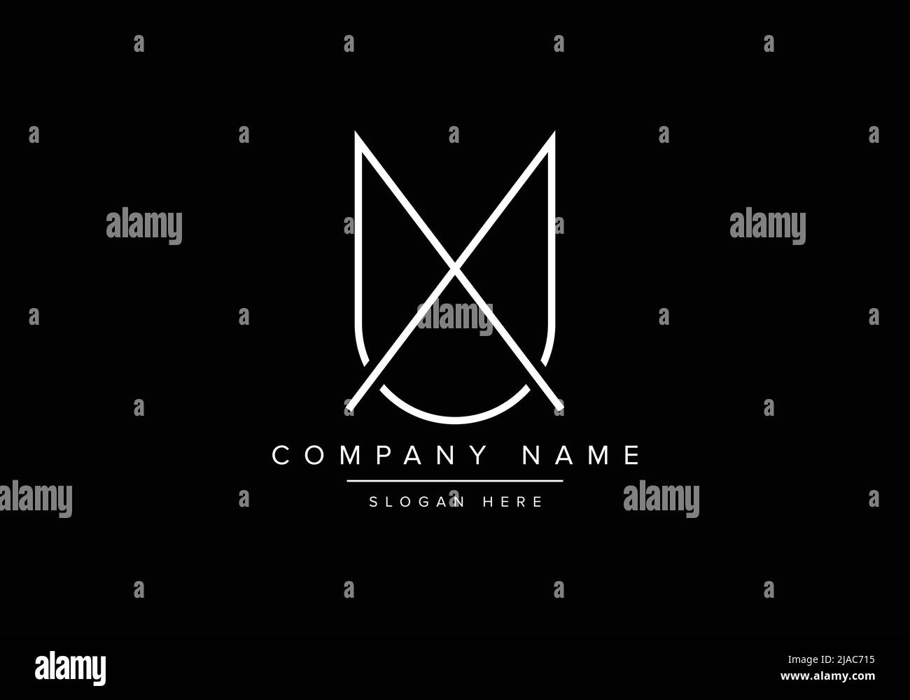 Creative minimal line art icon logo, UX monogram logo Stock Vector ...