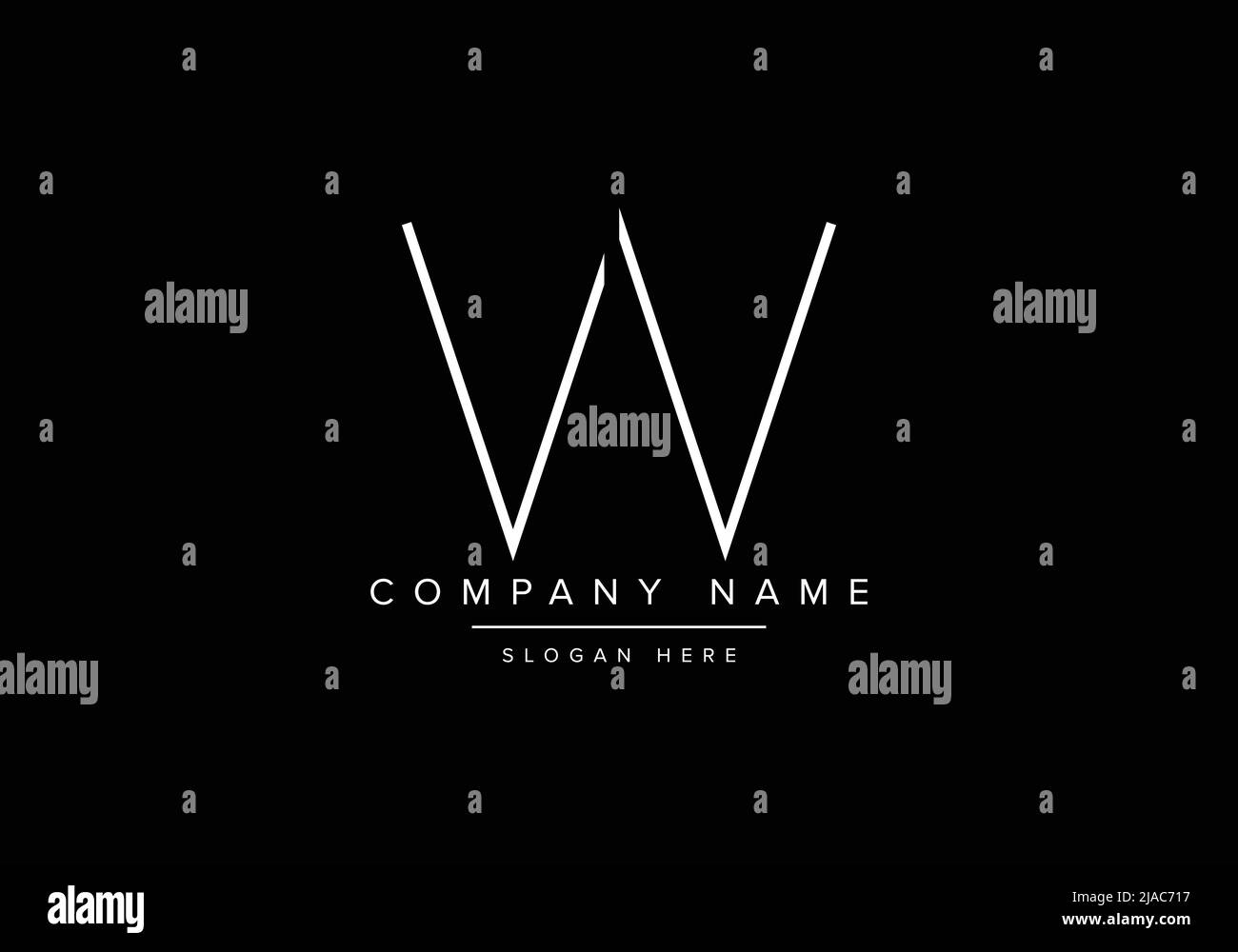Creative minimal line art icon logo, VW monogram logo Stock Vector ...