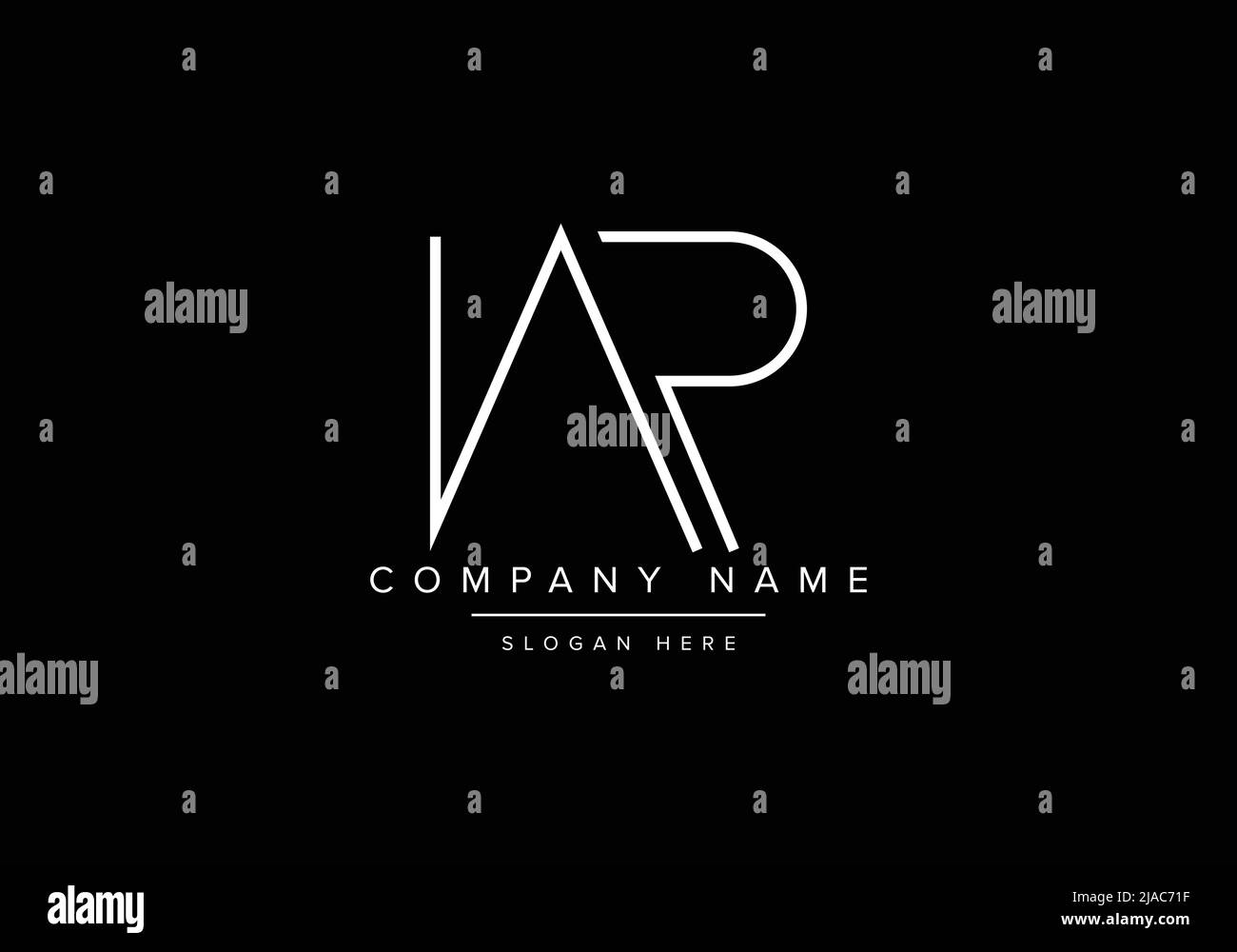 Creative minimal line art icon logo WP monogram logo Stock Vector