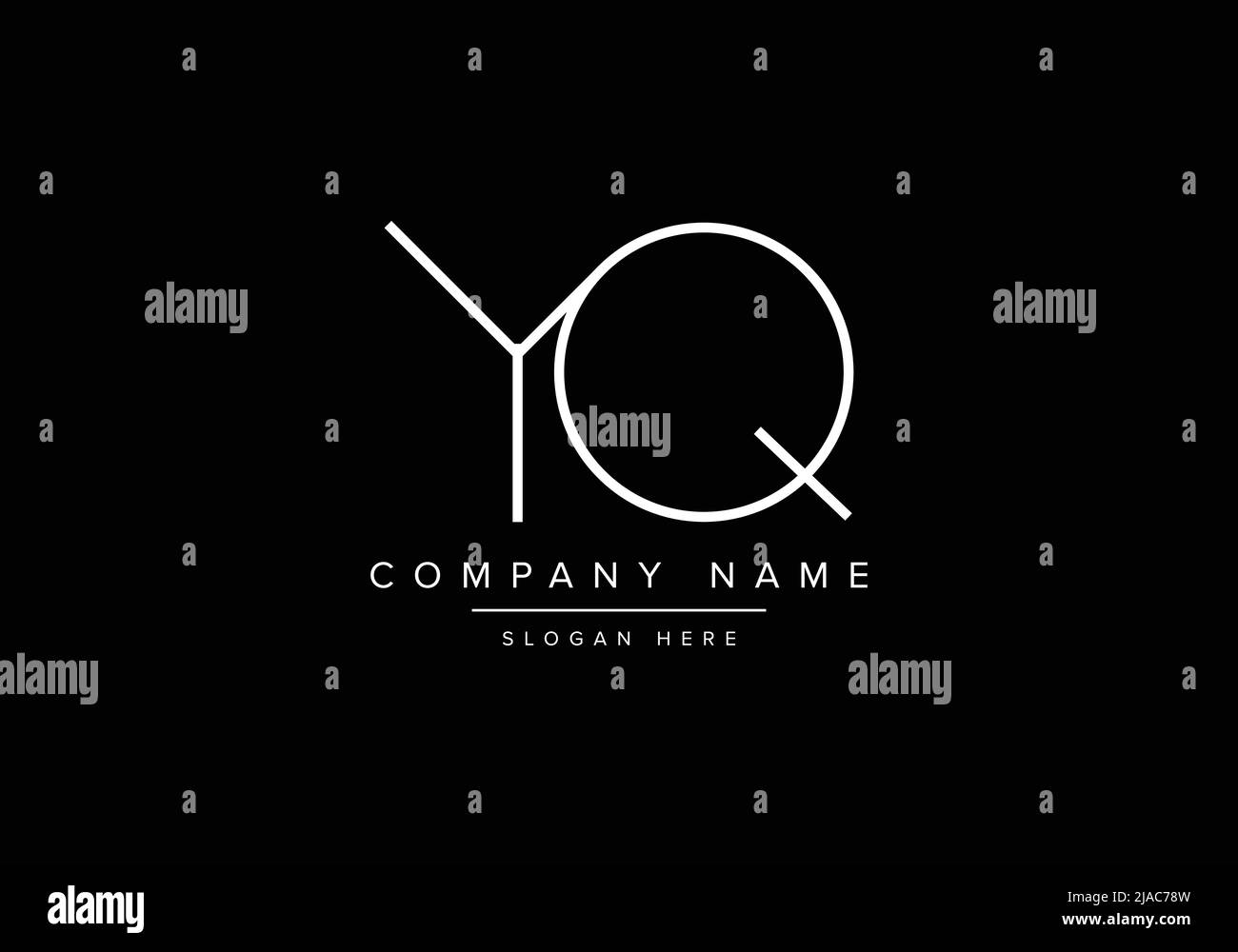 Creative minimal line art icon logo, YQ monogram logo Stock Vector ...