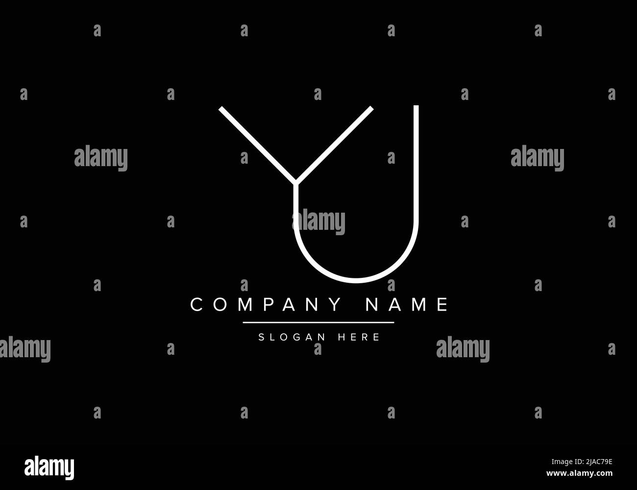 Creative minimal line art icon logo, YJ monogram logo Stock Vector