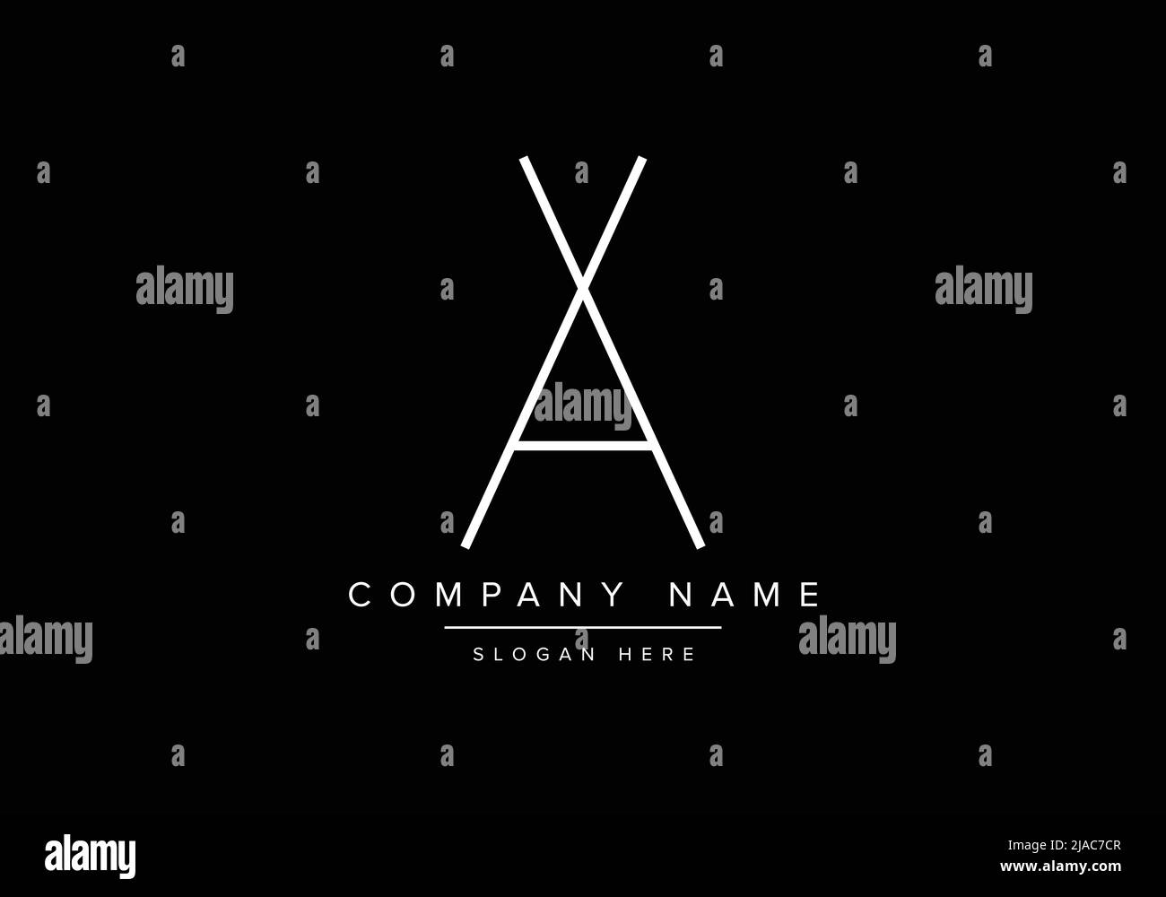 Creative minimal line art icon logo, AX monogram logo Stock Vector