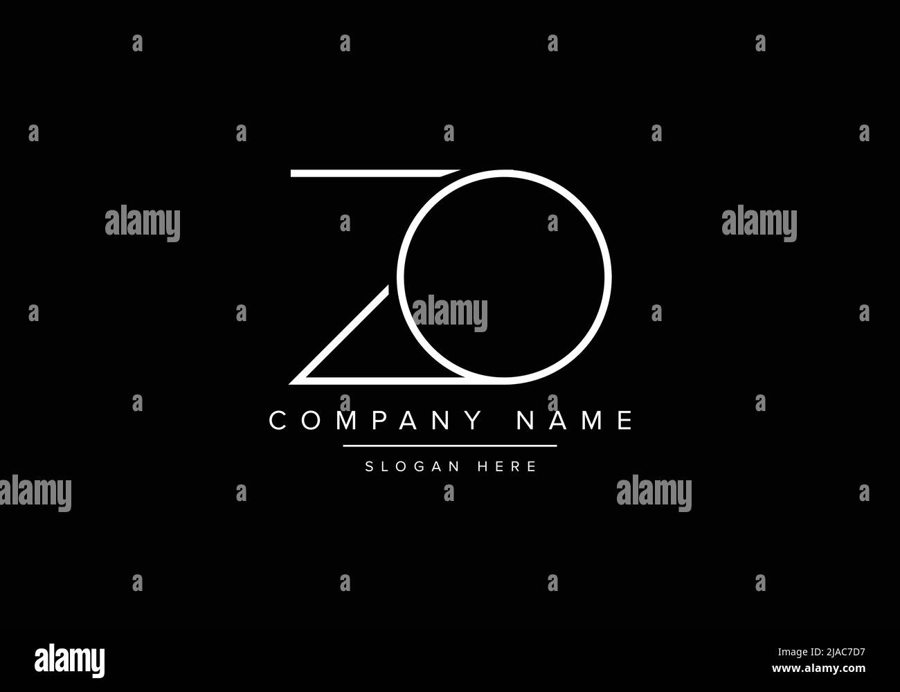 Creative minimal line art icon logo, ZO monogram logo Stock Vector