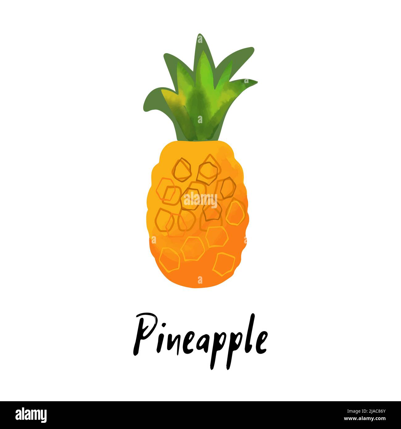 Pineapple illustration isolated on white background Stock Vector Image ...
