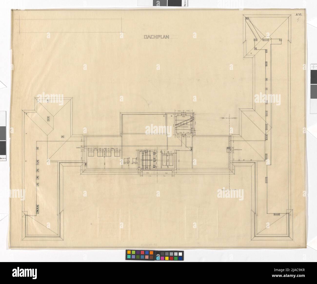 Lupusheilstätte, Dachplan. Otto Wagner (1841—1918), Artist Stock Photo ...