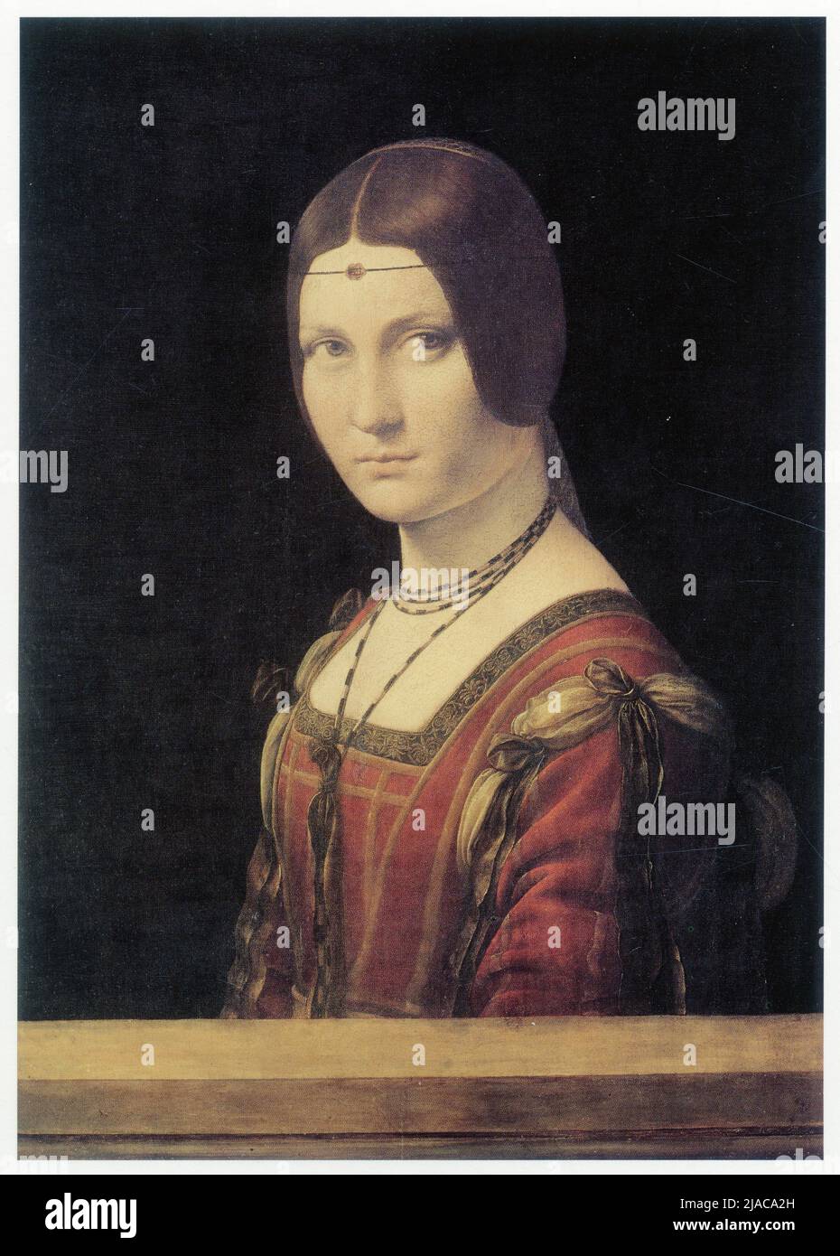 PORTRAIT OF AN UNKNOW WOMAN. LA BELLE FERRONIERE. 1490. OIL ON WOOD. 63 X 45 CM Stock Photo