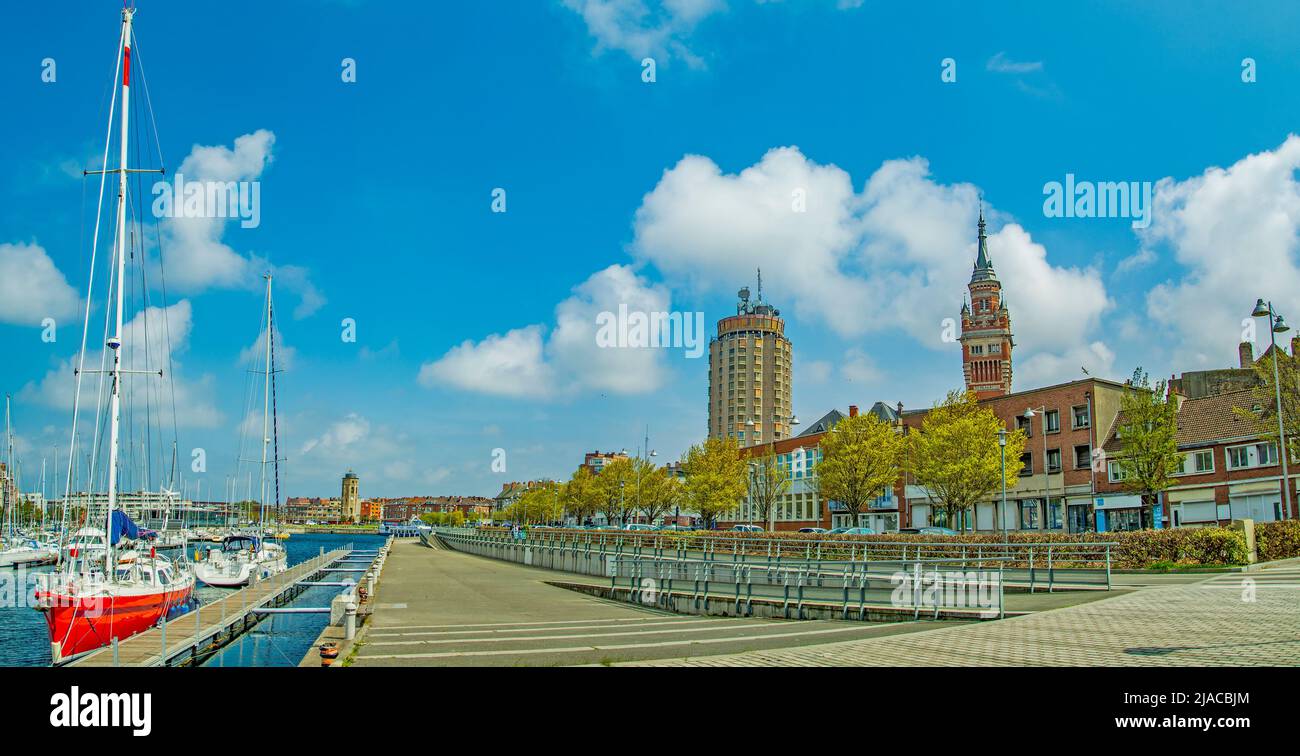 Dunkerque, city in northern France, harbour and cityscape Stock Photo