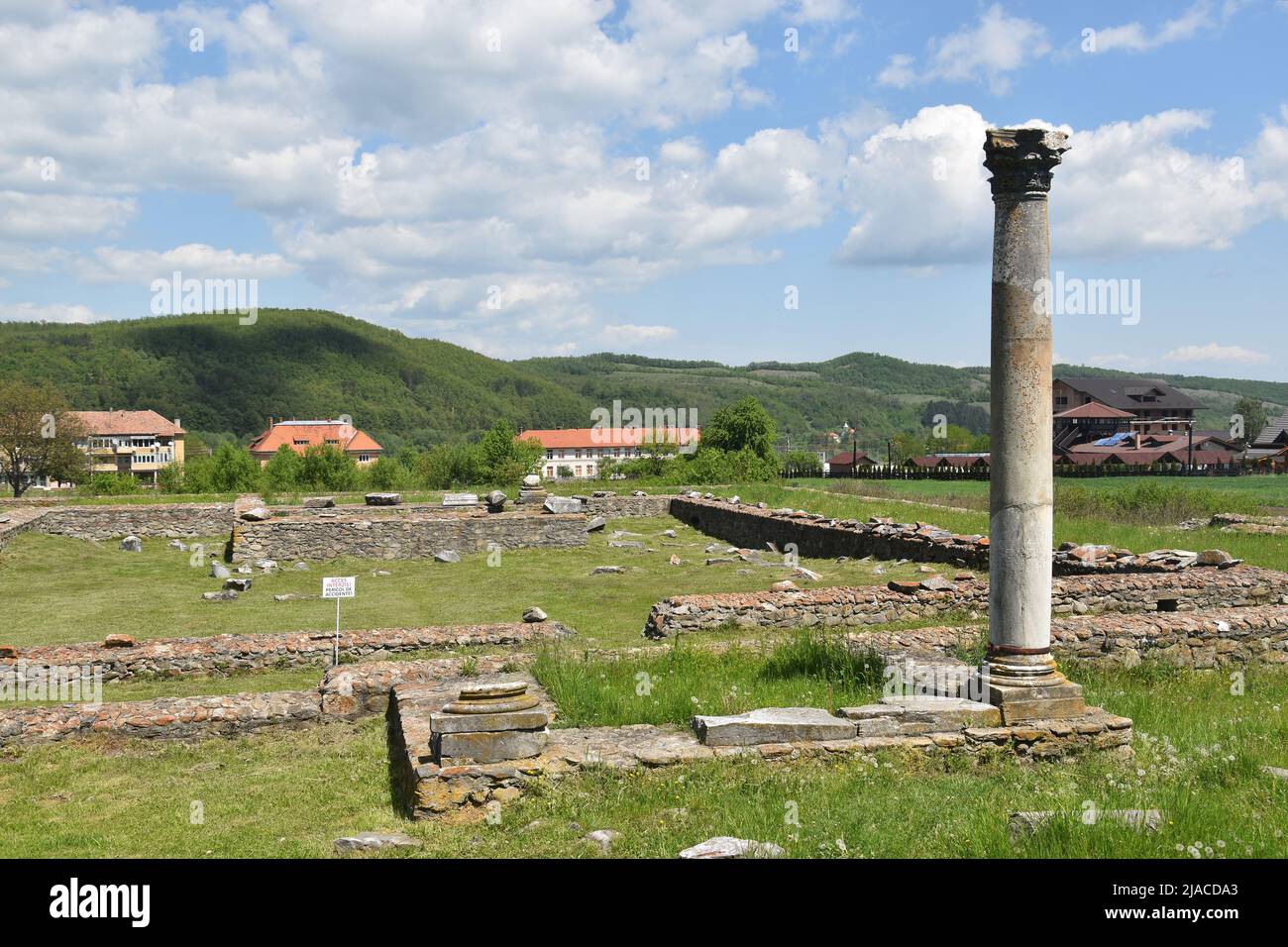 The Roman-Dacian town of Sarmizegetusa Ulpia Traiana near Hateg, Transylvania, Romania Stock Photo