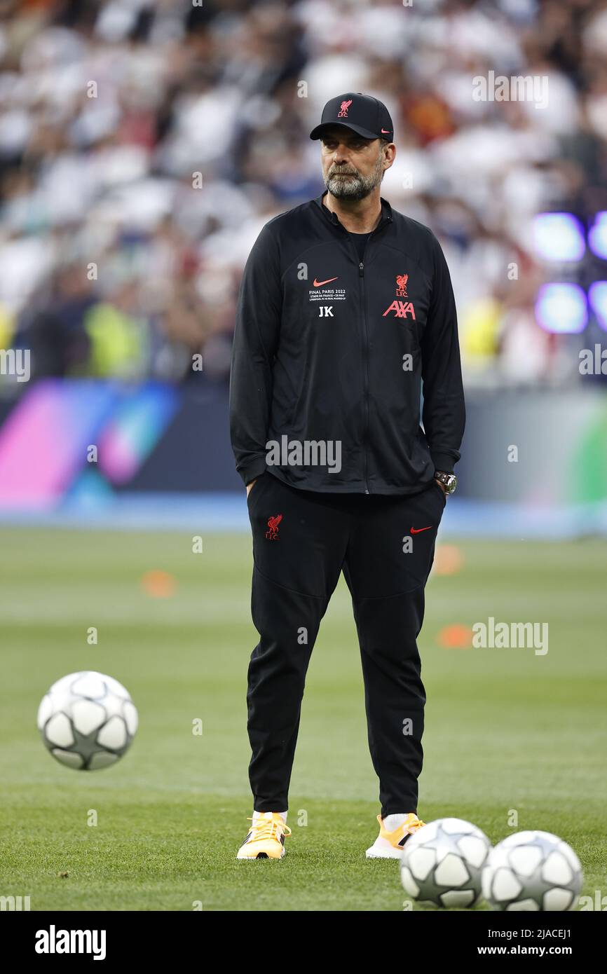 PARIS - Liverpool FC coach Jurgen Klopp during the UEFA Champions League  final match between Liverpool FC and Real Madrid at Stade de Franc on May  28, 2022 in Paris, France. ANP