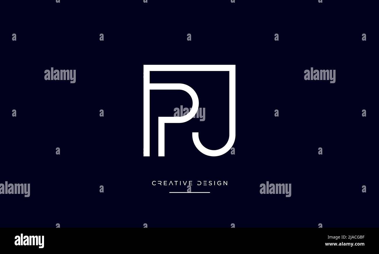 Alphabet Letters PJ or JP icon Logo Stock Vector