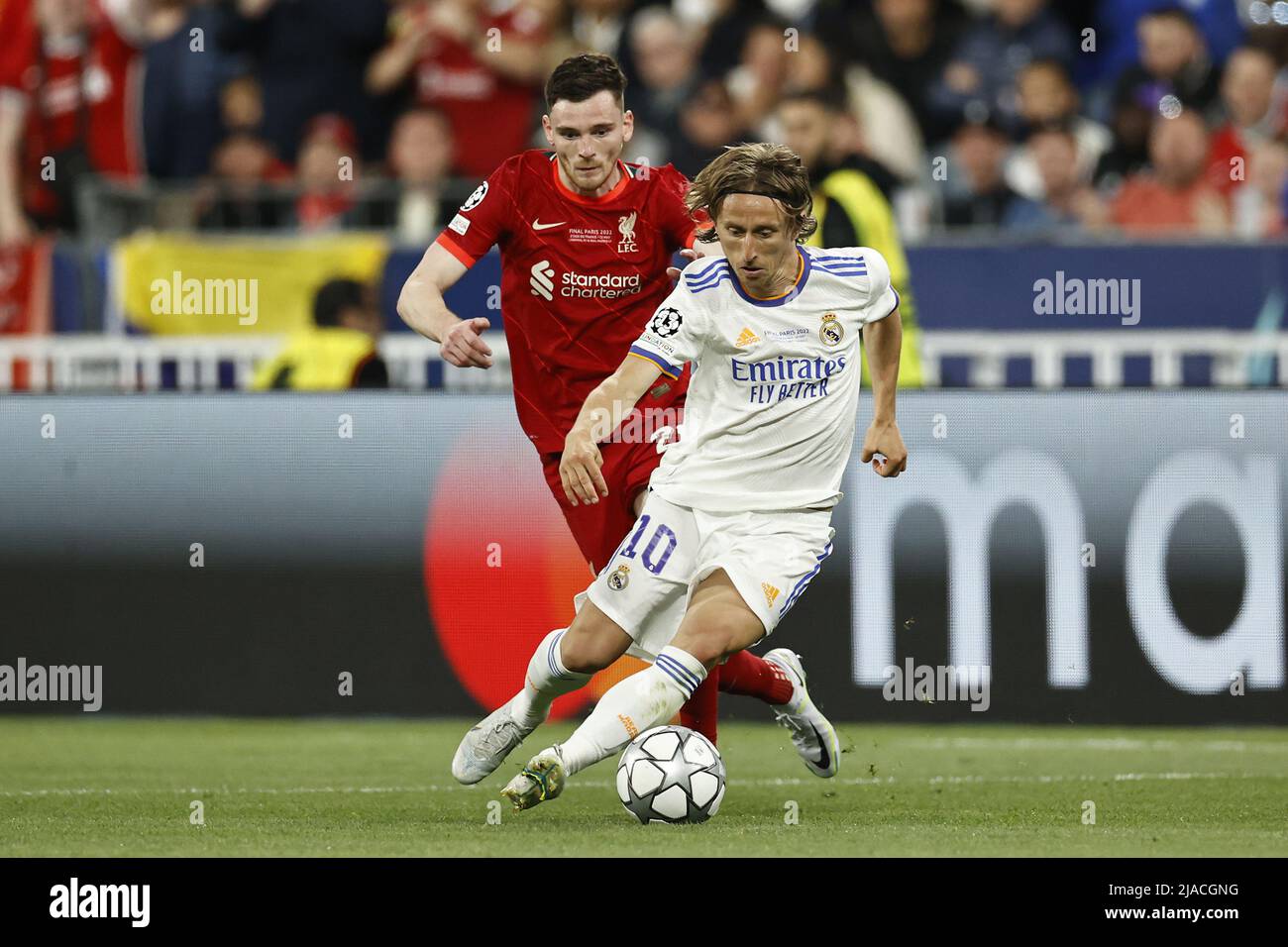 L-R) Andy Robertson (Liverpool), Luka Modric (Real), MAY 26, 2018