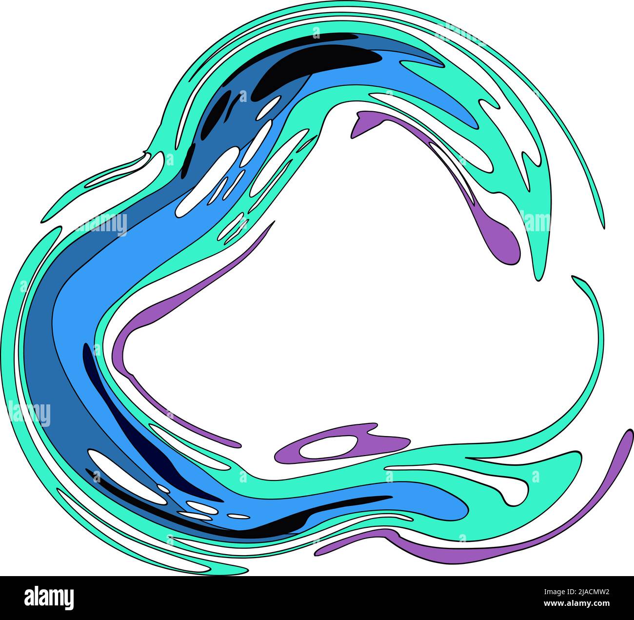 Color Liquid Wave flow element. Abstract colorful shape. Stock Vector