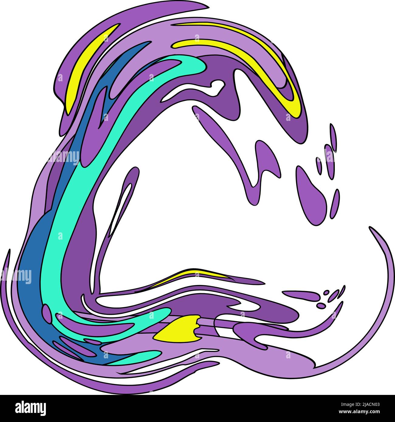Color Liquid Wave flow element. Abstract colorful shape. Stock Vector