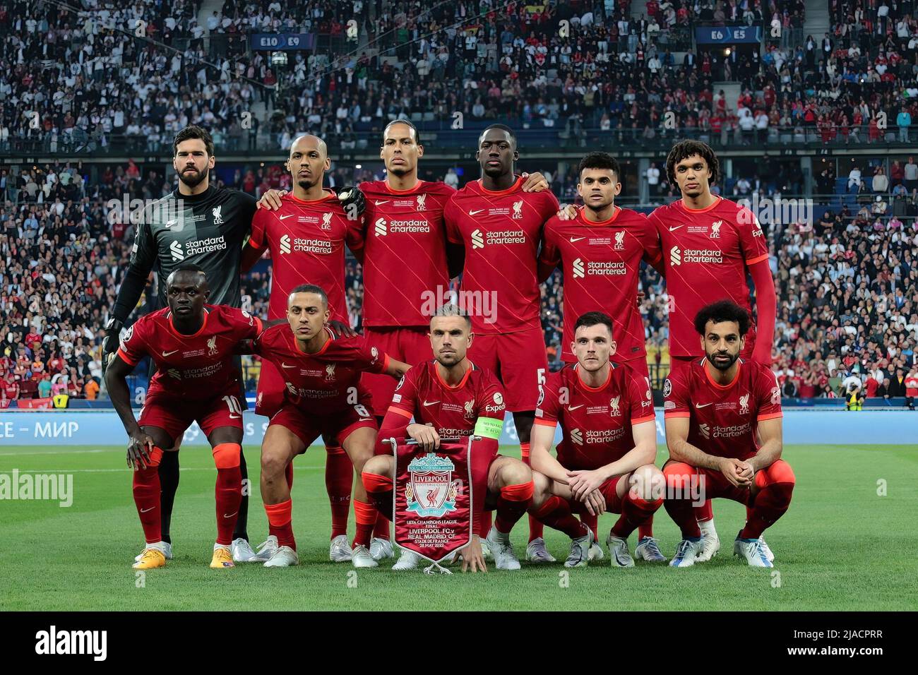 PARIS, FRANCE. MAY 28TH The Liverpool team photo before the UEFA Champions League Final between Liverpool and Real Madrid at Stade de France, Paris on Saturday 28th May 2022. (Credit: Pat Scaasi | MI News) Credit: MI News & Sport /Alamy Live News Stock Photo