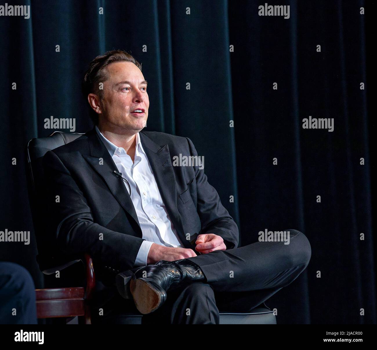 Elon Musk speaks on Thursday, April 7, 2022 at the United States Air
