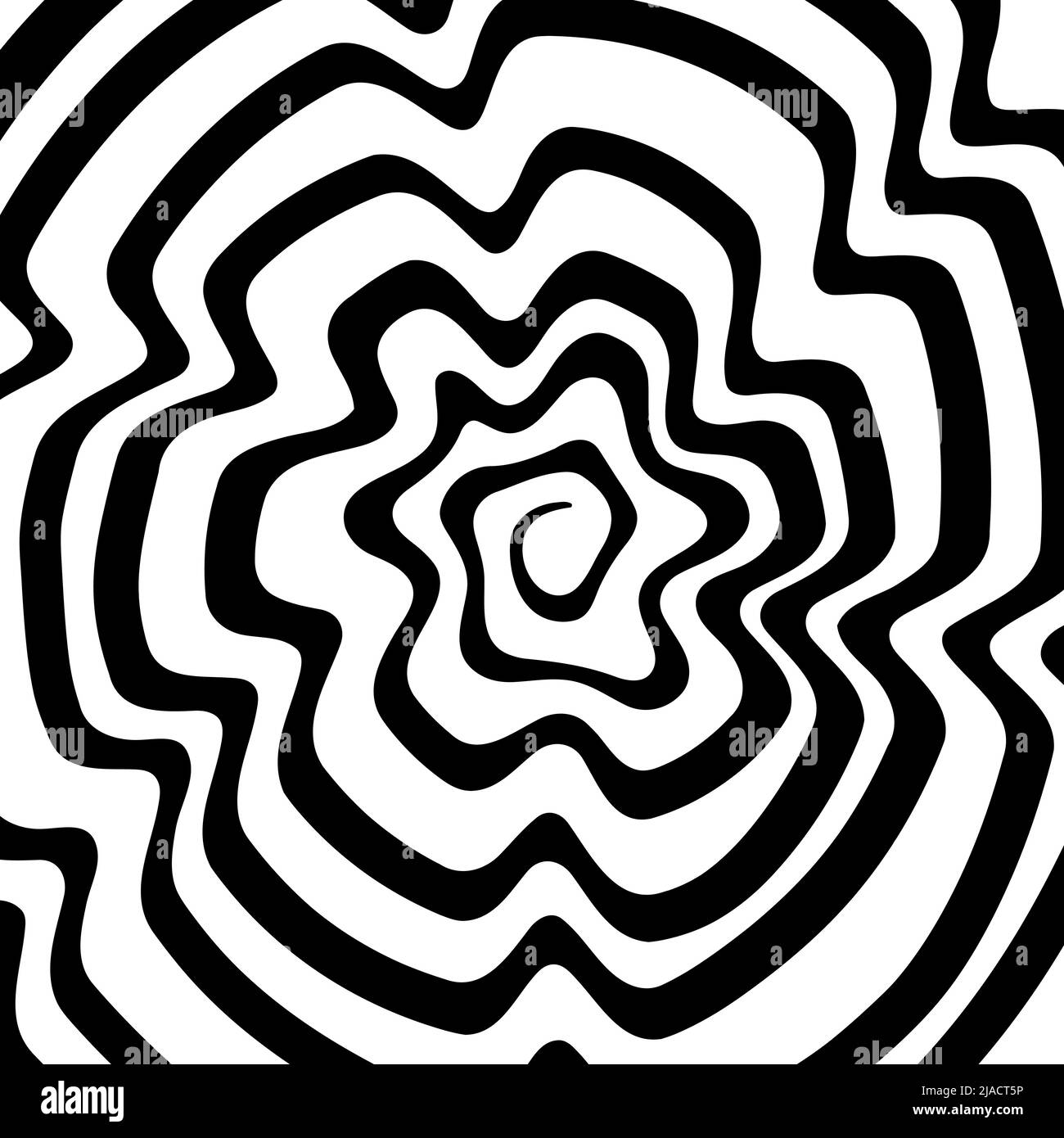 Swirl hypnotic black and white spiral. Monochrome abstract background ...