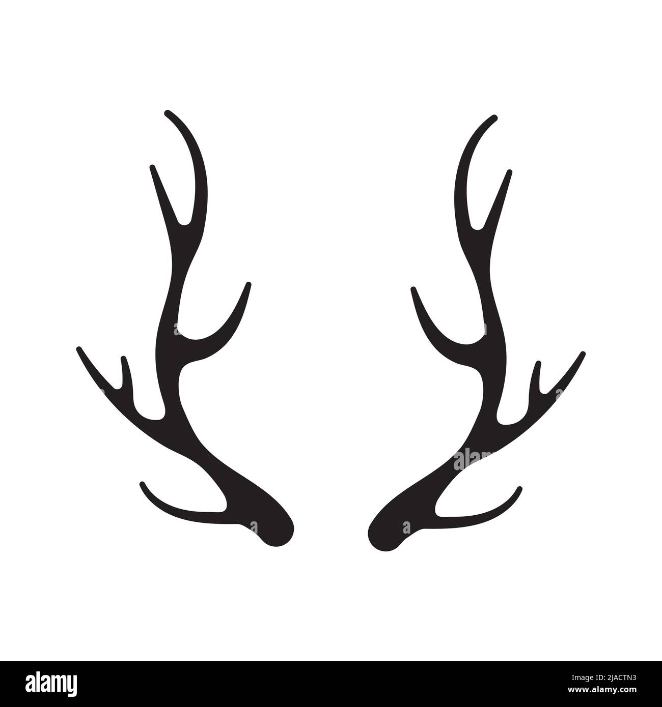 Deer antlers vector. Silhouette of the horns of a wild elk, roe deer on a  white background Stock Vector Image & Art - Alamy