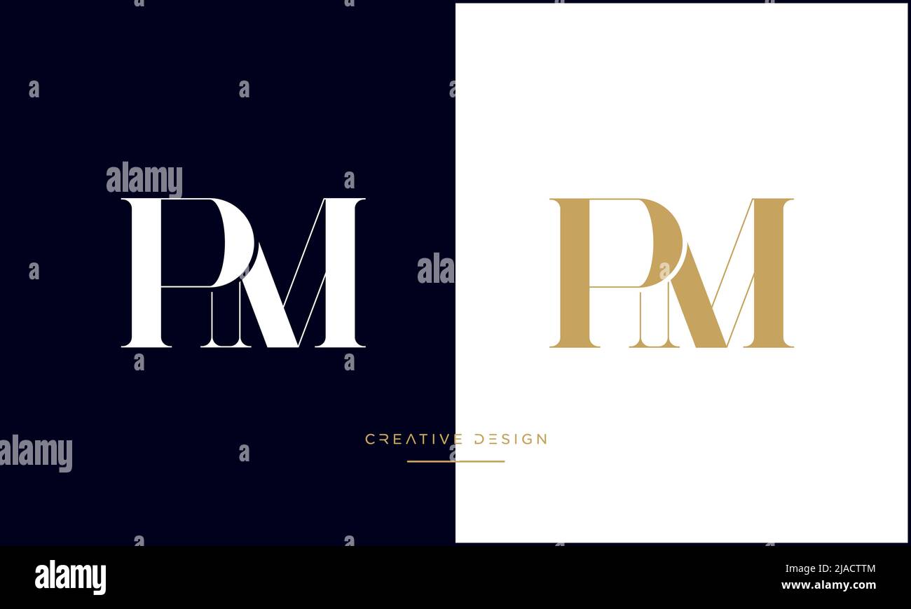 Alphabet Letters PM or MP Abstract icon Logo Monogram Stock Vector ...