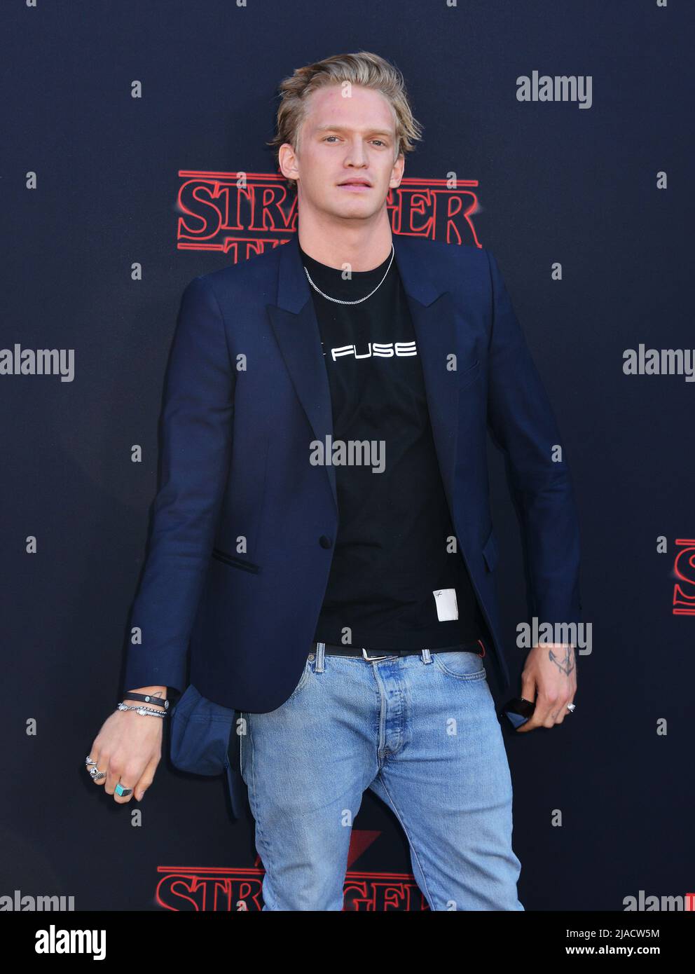 Cody Simpson 060 attend the premiere of Netflix's 'Stranger Things' Season 3 on June 28, 2019 in Santa Monica, California. Stock Photo