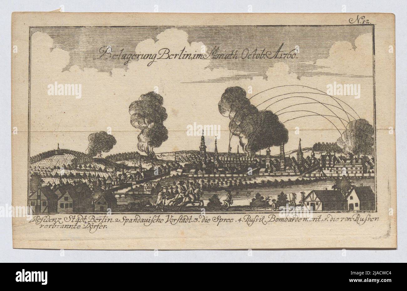 The siege of Berlin in October 1760. Unknown Stock Photo - Alamy