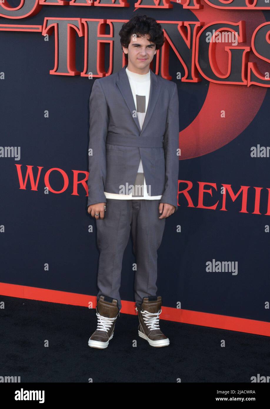 Jack Dylan Grazer 073 attend the premiere of Netflix's 'Stranger Things' Season 3 on June 28, 2019 in Santa Monica, California. Stock Photo