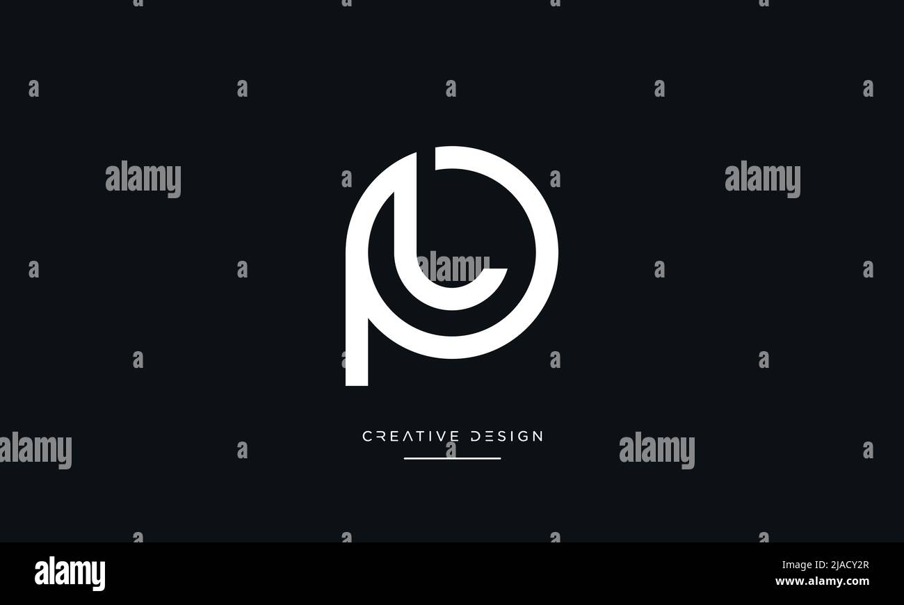 Alphabet Letters PL or LP Abstract icon Logo Stock Vector