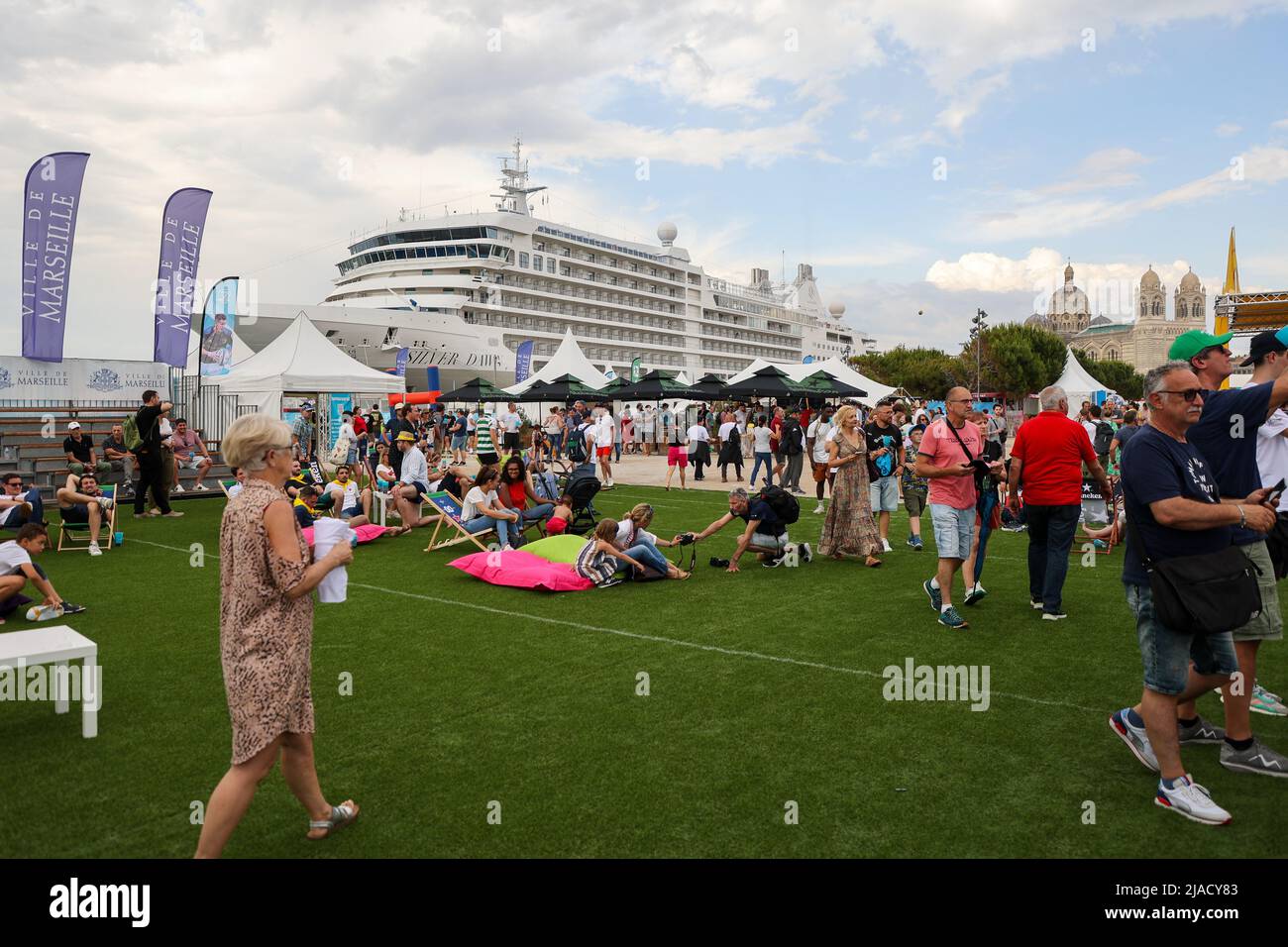 Marseille, France. 26th May, 2022. People are seen inside the Challenge