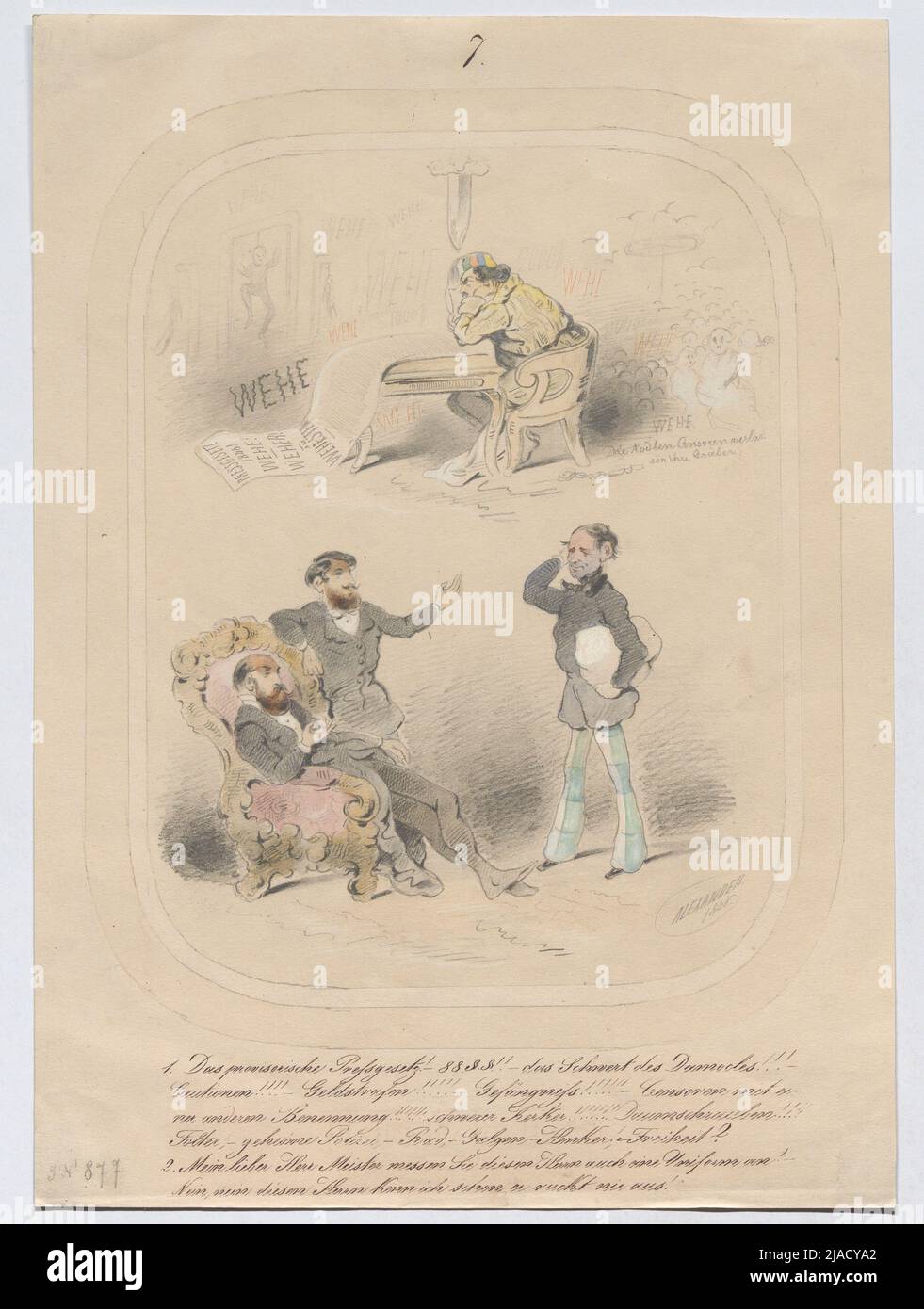 Caricature on the provisional press law of April 1, 1848 (from a series