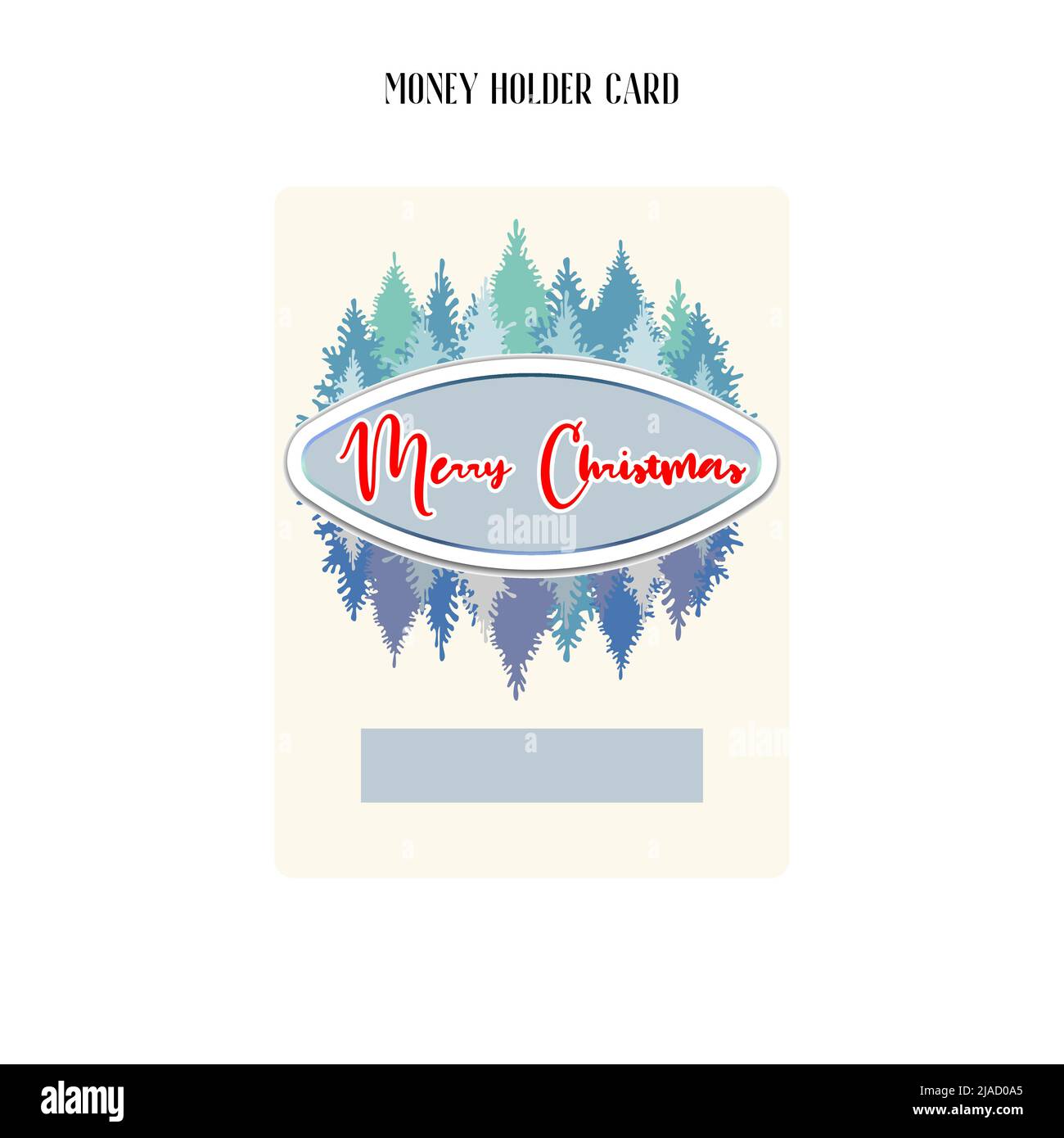 Printable Christmas Money Holder, Gift card, Cash Money Holder template. Stock Vector