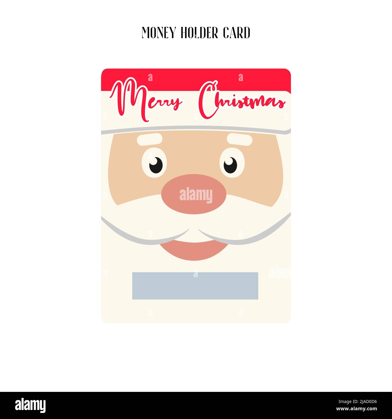 Printable Christmas Money Holder, Gift card, Cash Money Holder template. Stock Vector