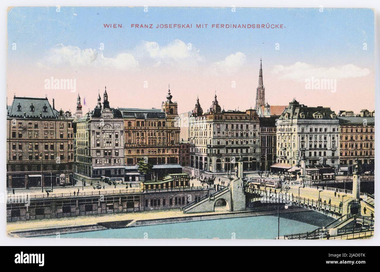 Vienna. Franz Josefskai with Ferdinandsbrücke .. Brothers Kohn KG (B. K. W. I.), producer Stock