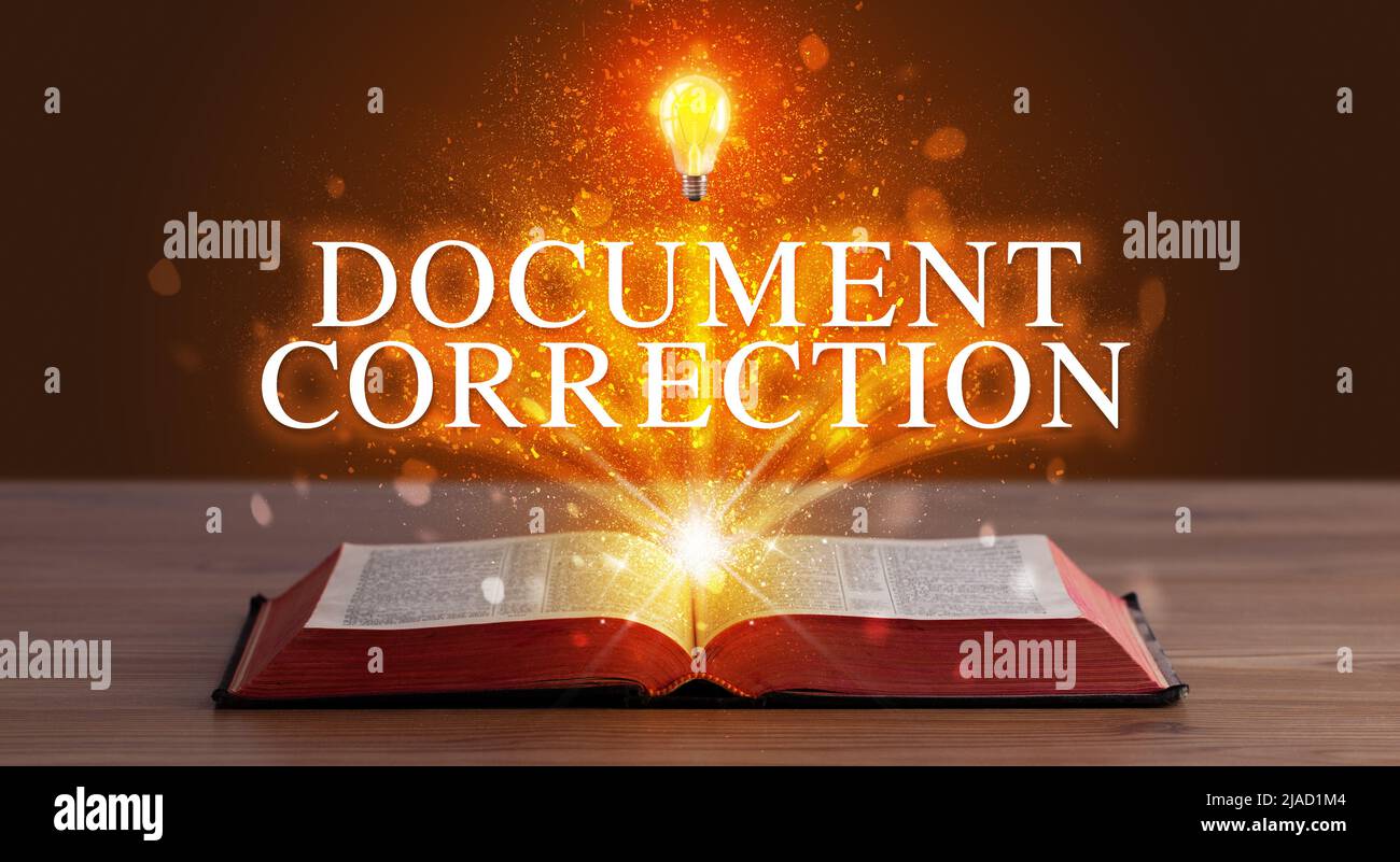 Educational inscription coming out from an open book Stock Photo - Alamy