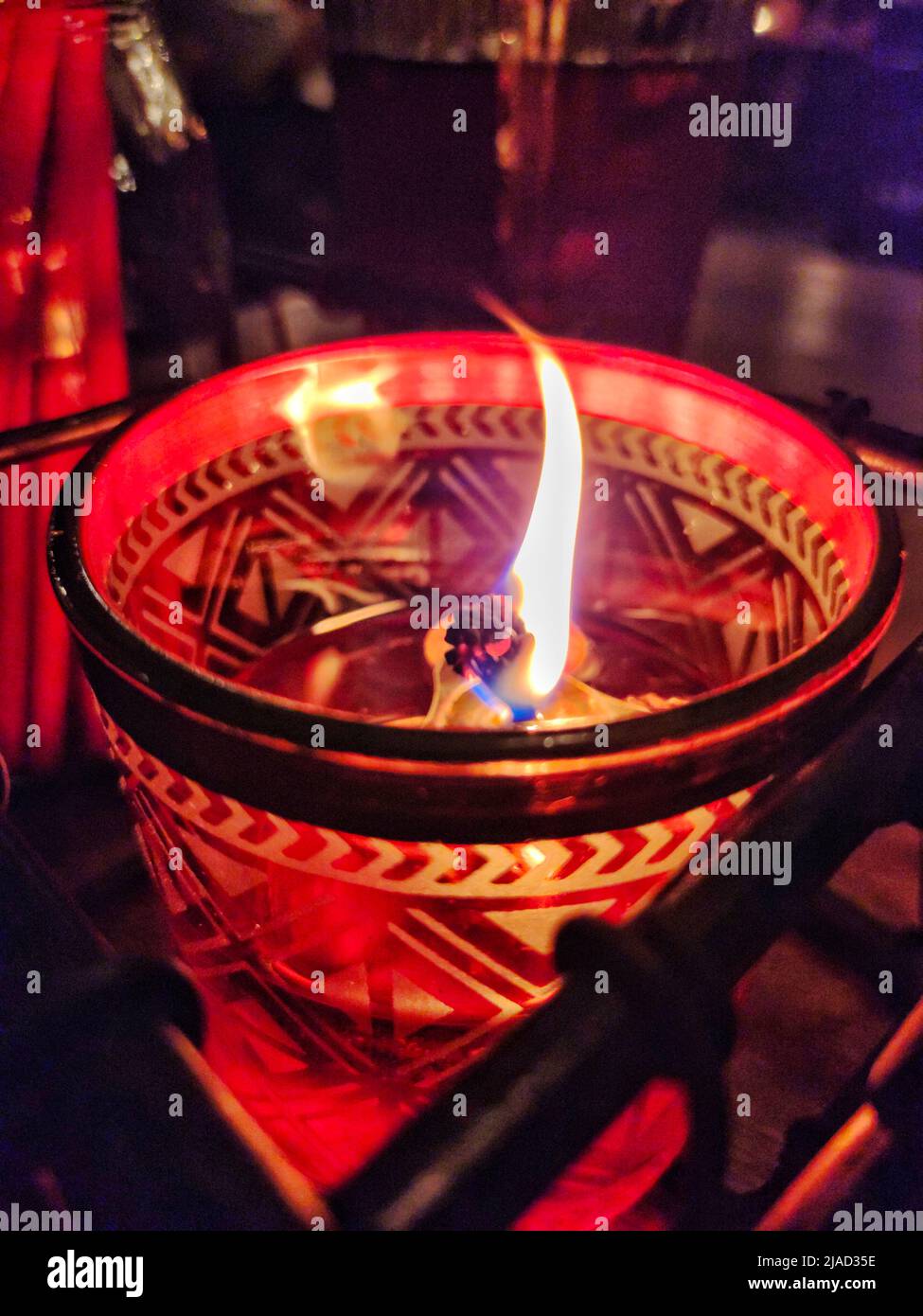 Burning candle in a glass hires stock photography and images Alamy