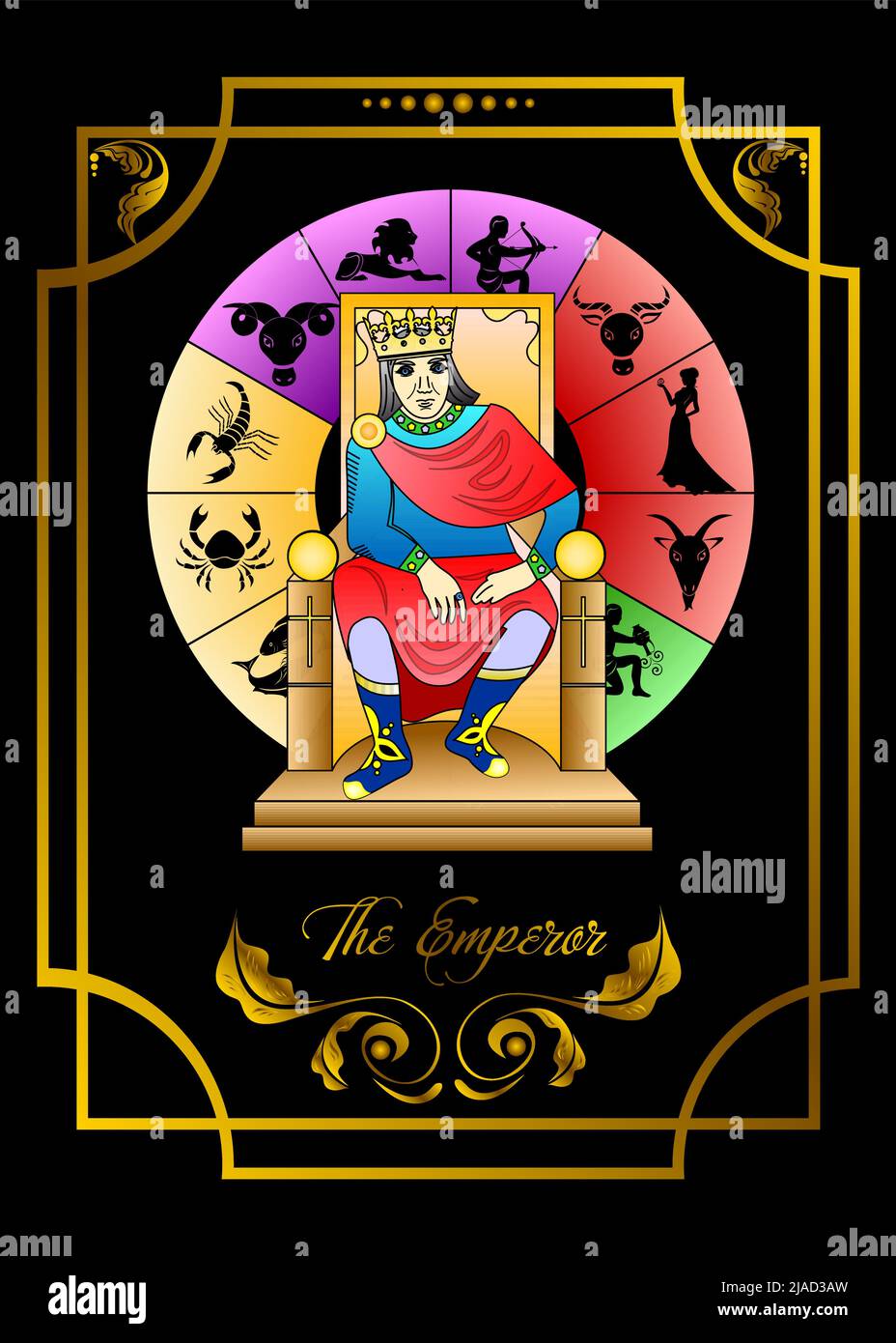 Tarot card the emperor Stock Vector
